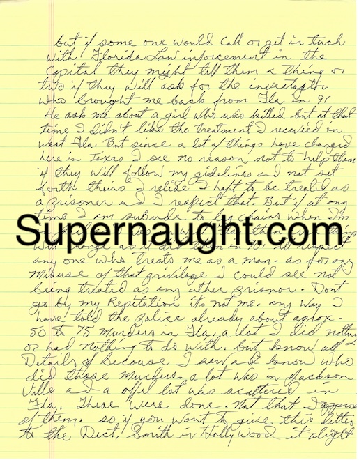 Henry Lee Lucas Four Page Crime Content Letter and Envelope Set Both Signed image 2