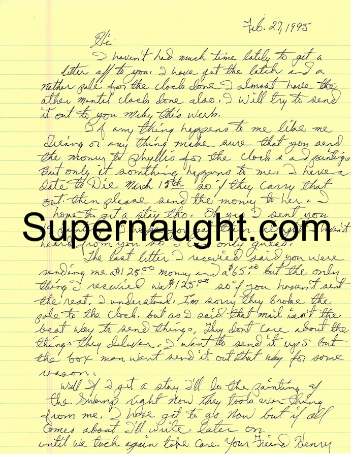 Henry Lee Lucas Letter And Envelope Portion Both Signed