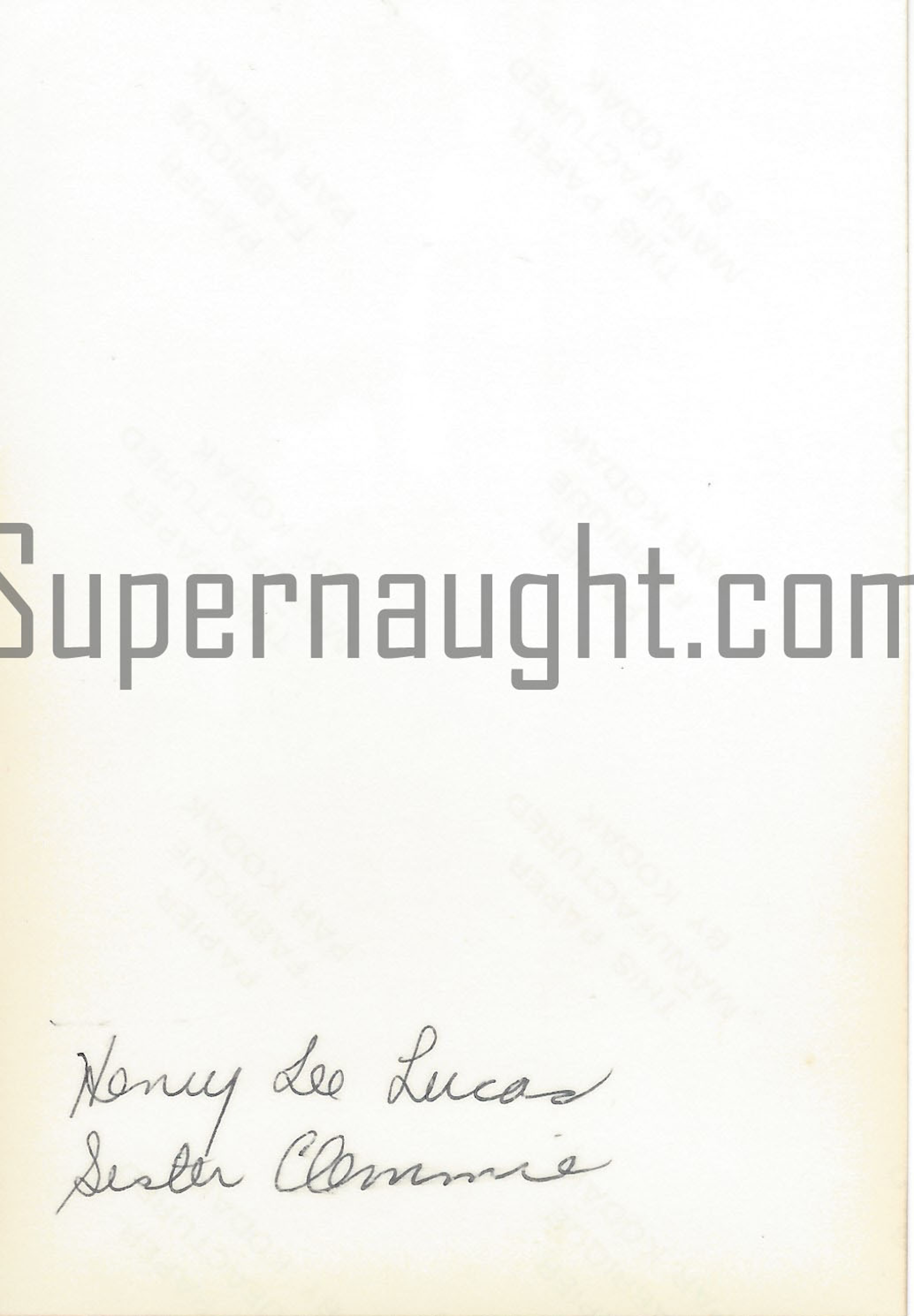 Henry Lee Lucas Sister Clemmie County Jail Photo Signed image 2