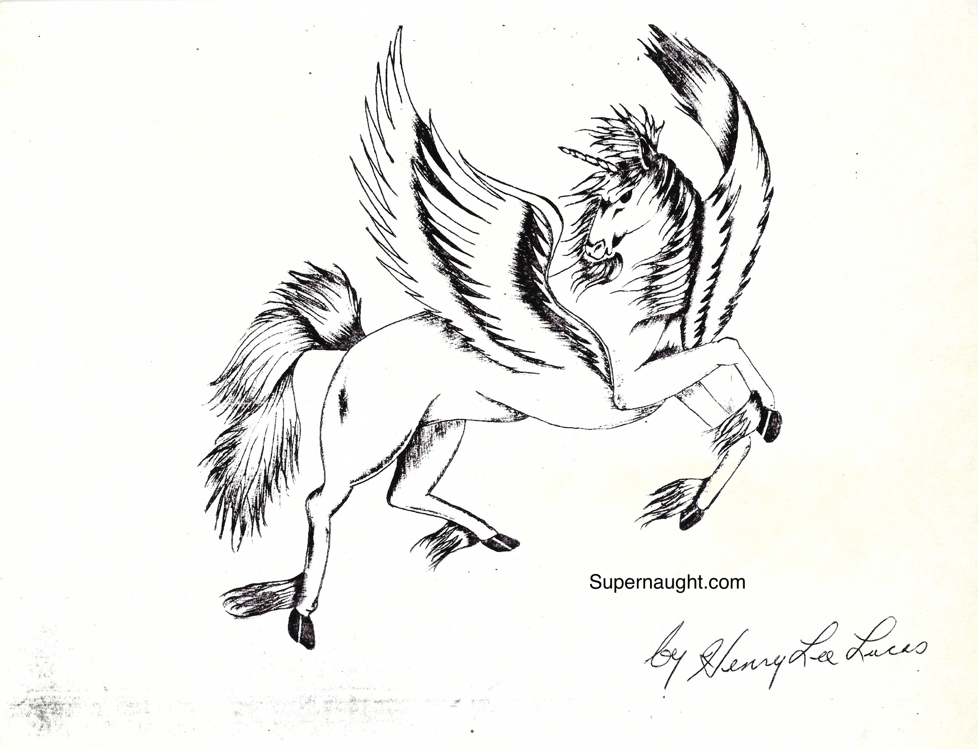 Henry Lee Lucas Unicorn with Signed Note