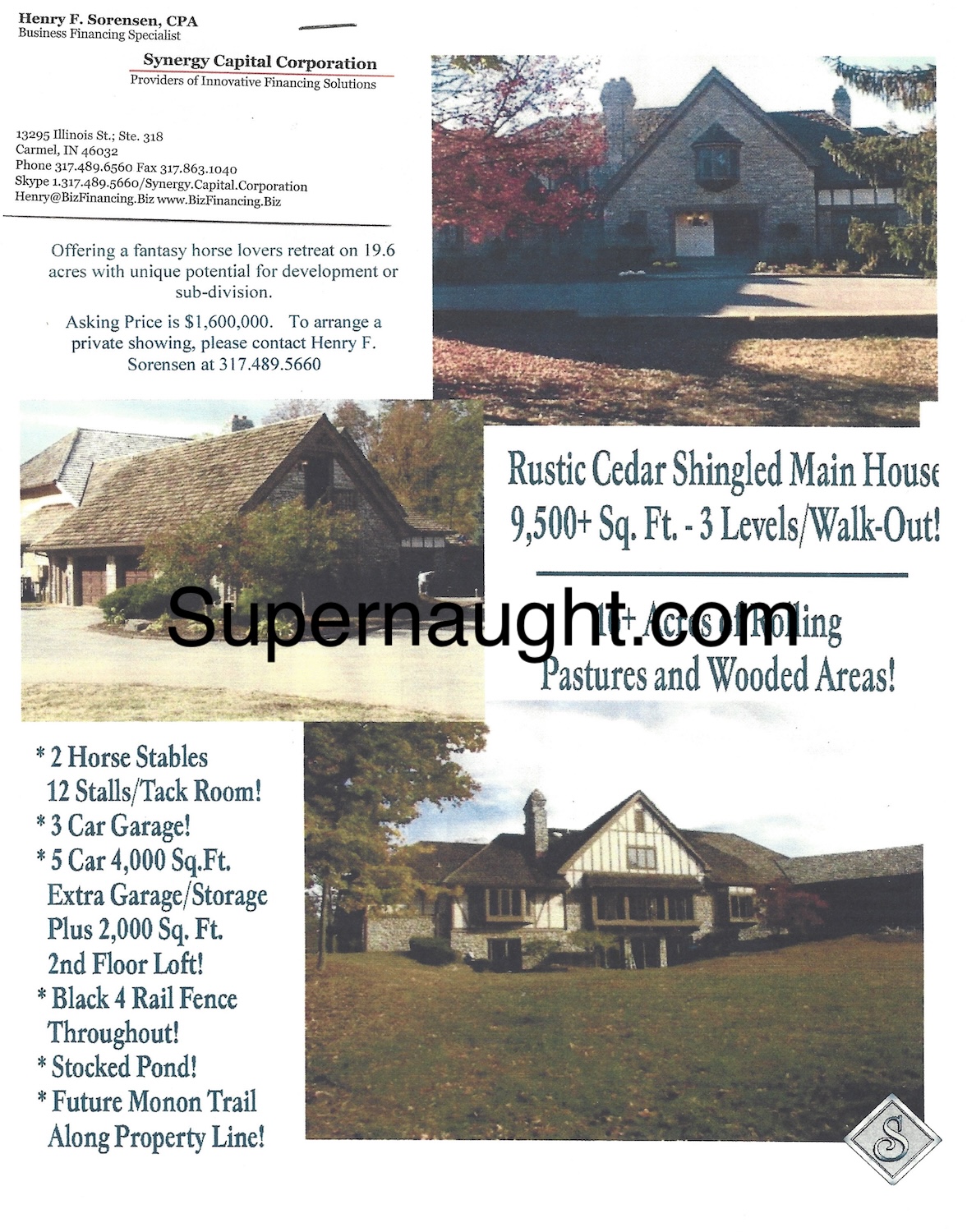 Herbert Baumeister  Two Color Ads For the Sale His Home Fox Hollow Farms