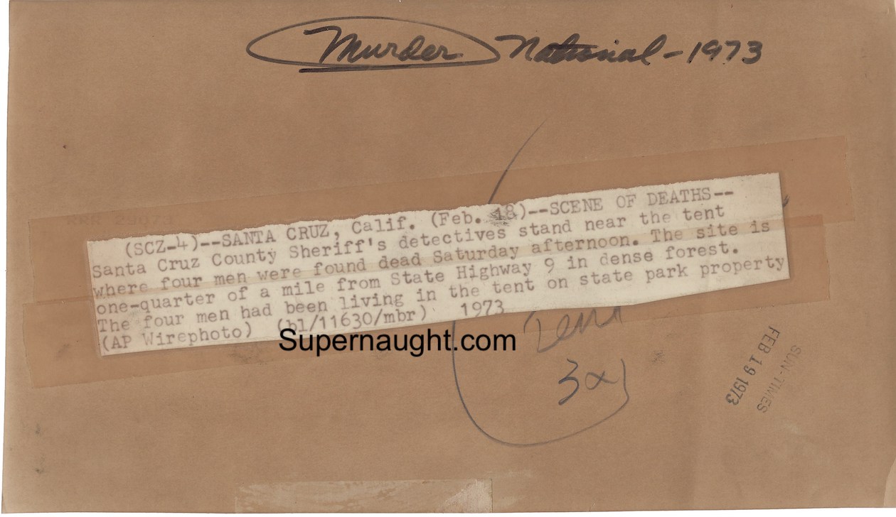 Herbert Mullin Crime Scene Photo February 1973 image 2