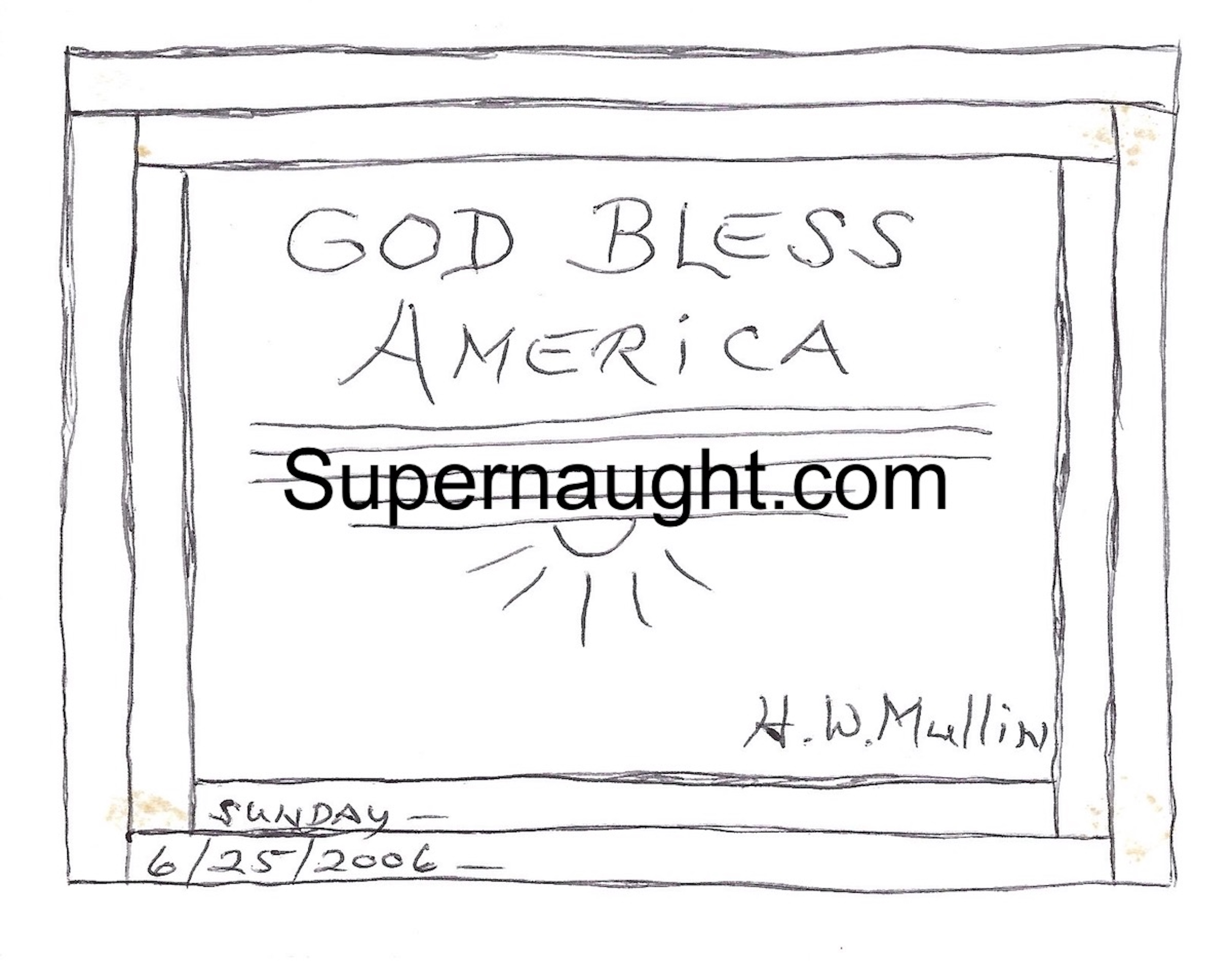 Herbert Mullin God Bless America Drawing Signed