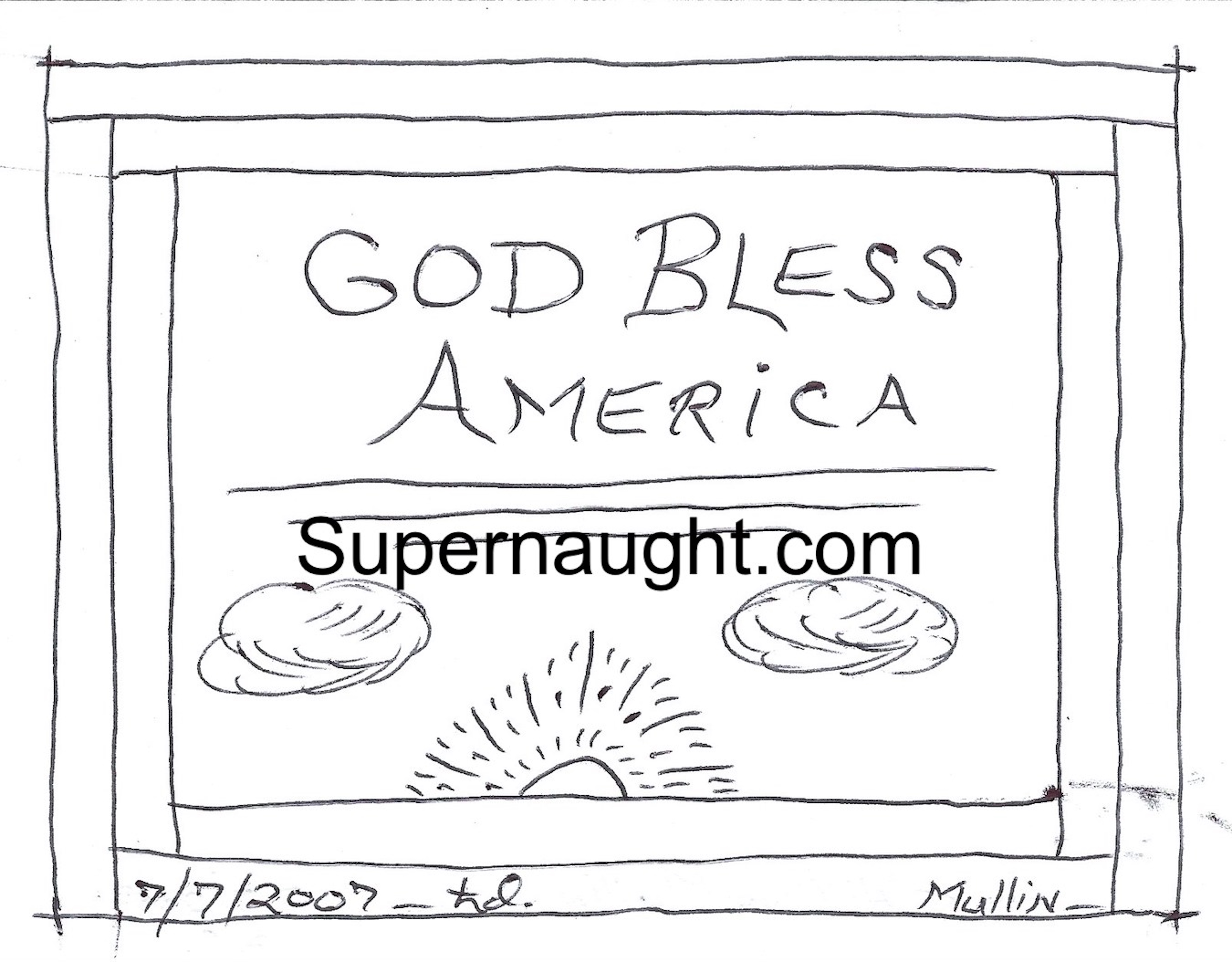 Herbert Mullin God Bless America Signed Artwork