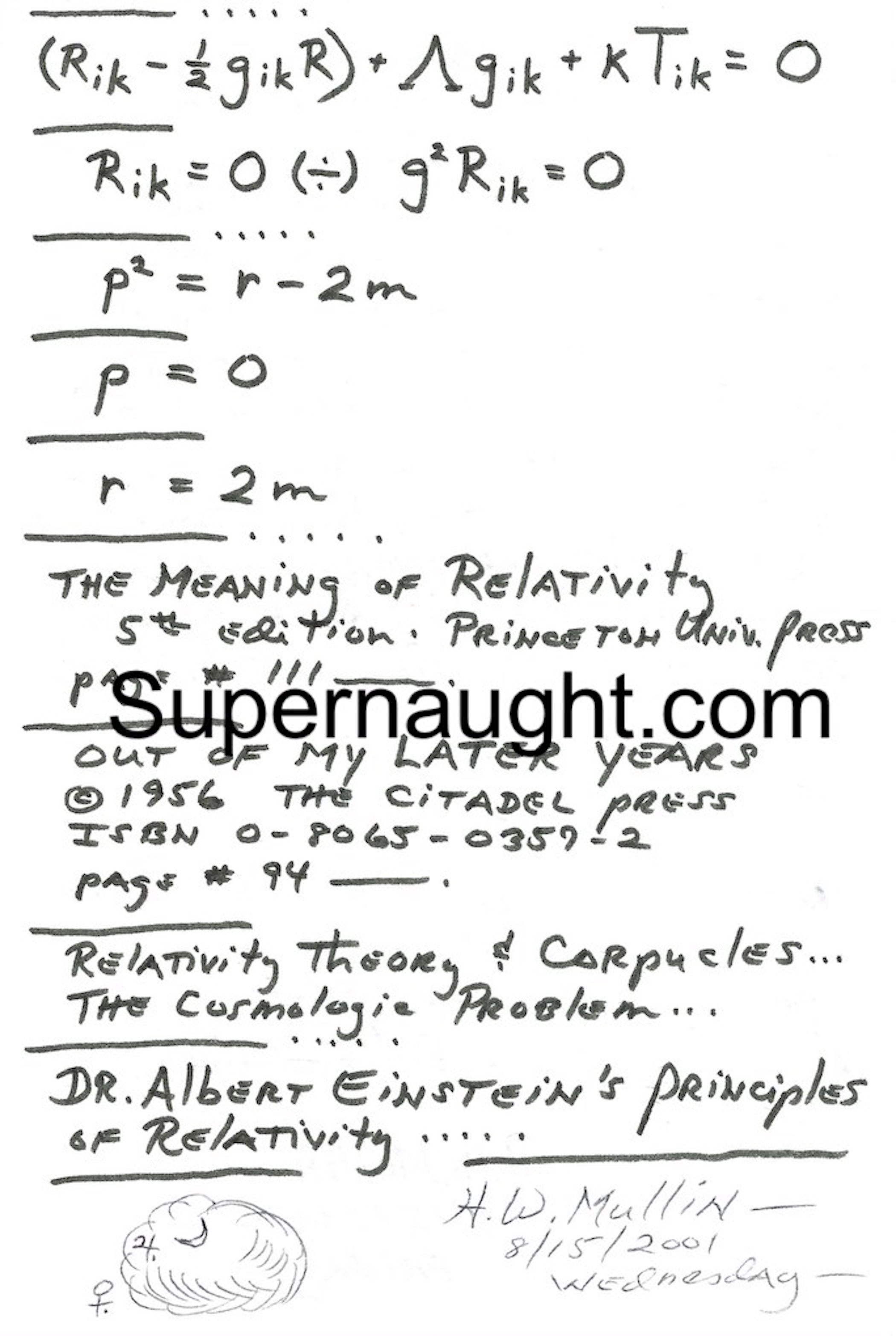 Herbert Mullin Principles of Relativity Signed