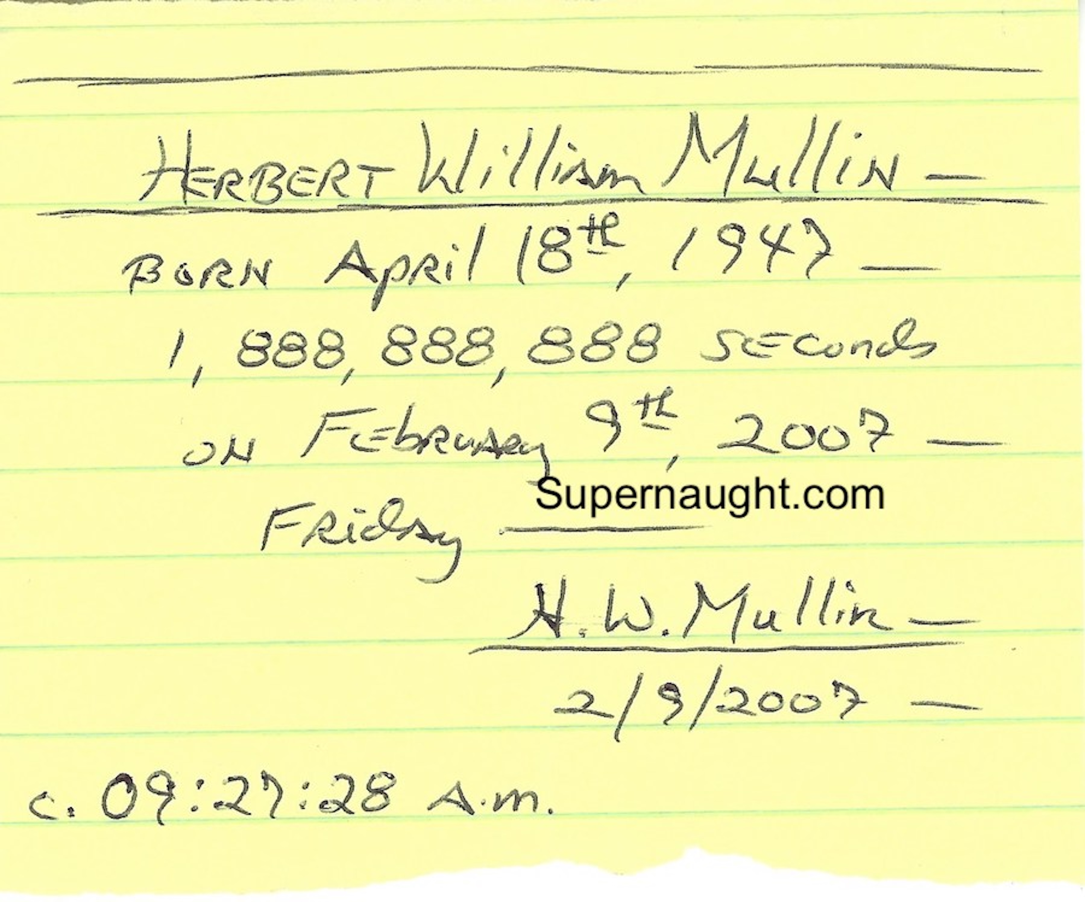 Herbert Mullin Statistics Signed