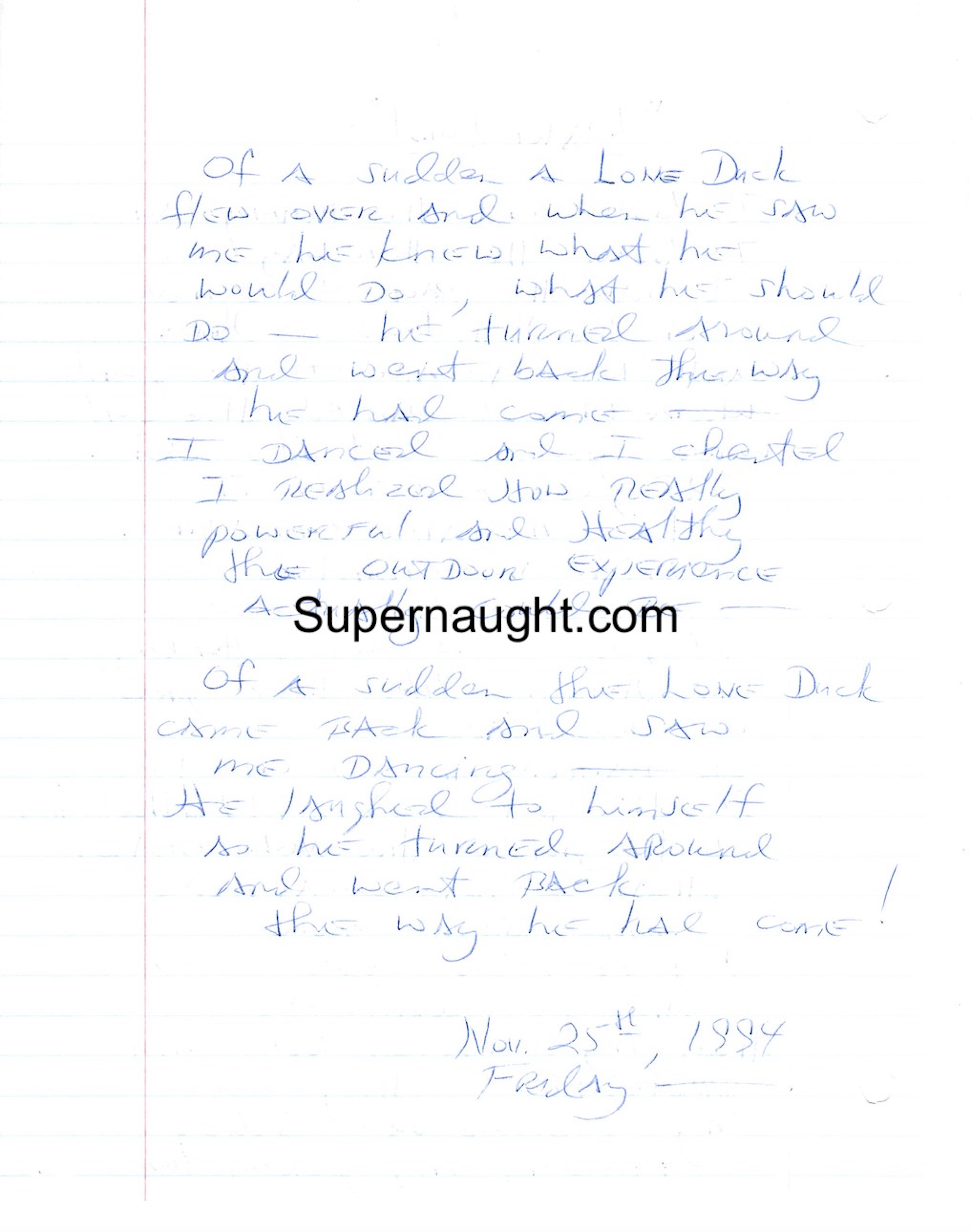 Herbert Mullin Water Fowl Handwritten Poem image 2