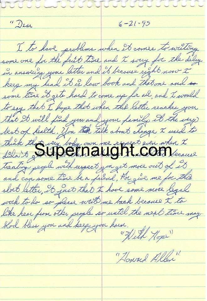 Howard Allen Letter and Envelope Set Both Signed