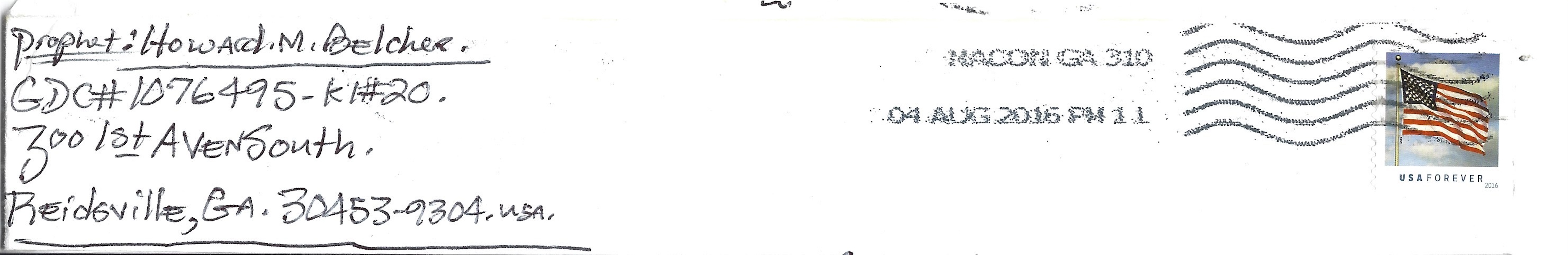 Howard Belcher Signed Envelope