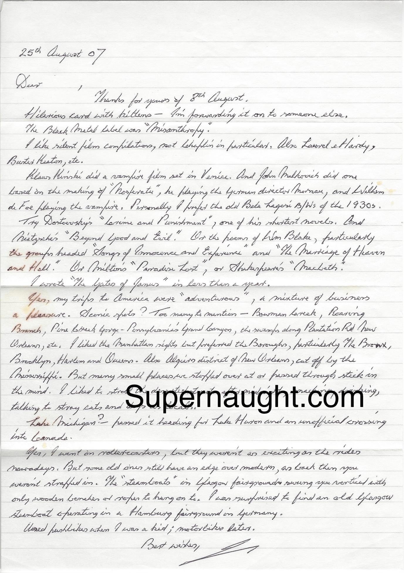 Ian Brady Letter and Envelope Set Both Signed