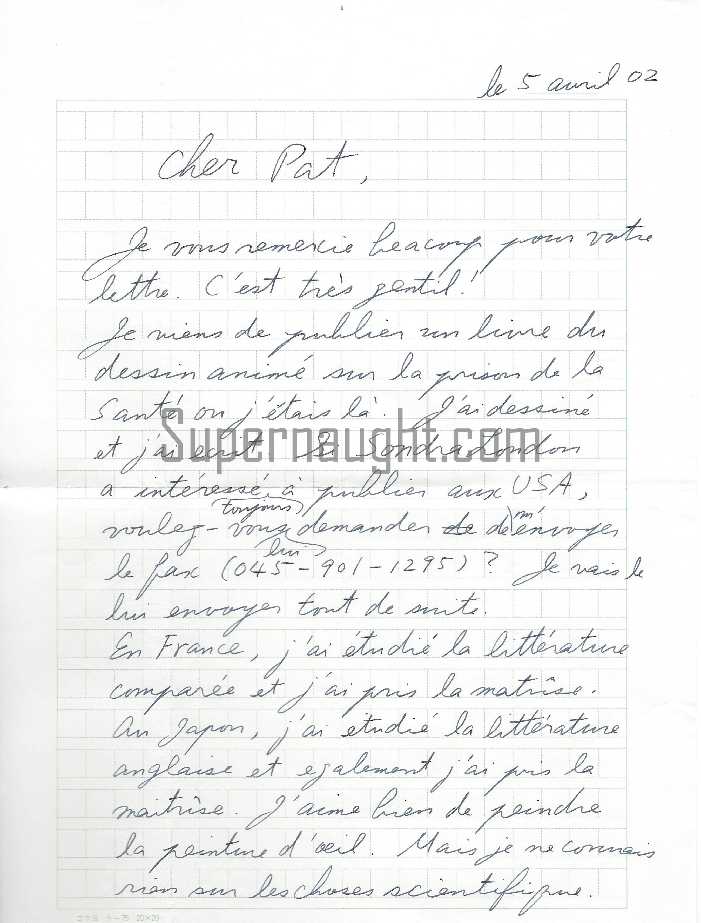 Issei Sagawa Letter and Envelope to Patrick Kearney Both Signed