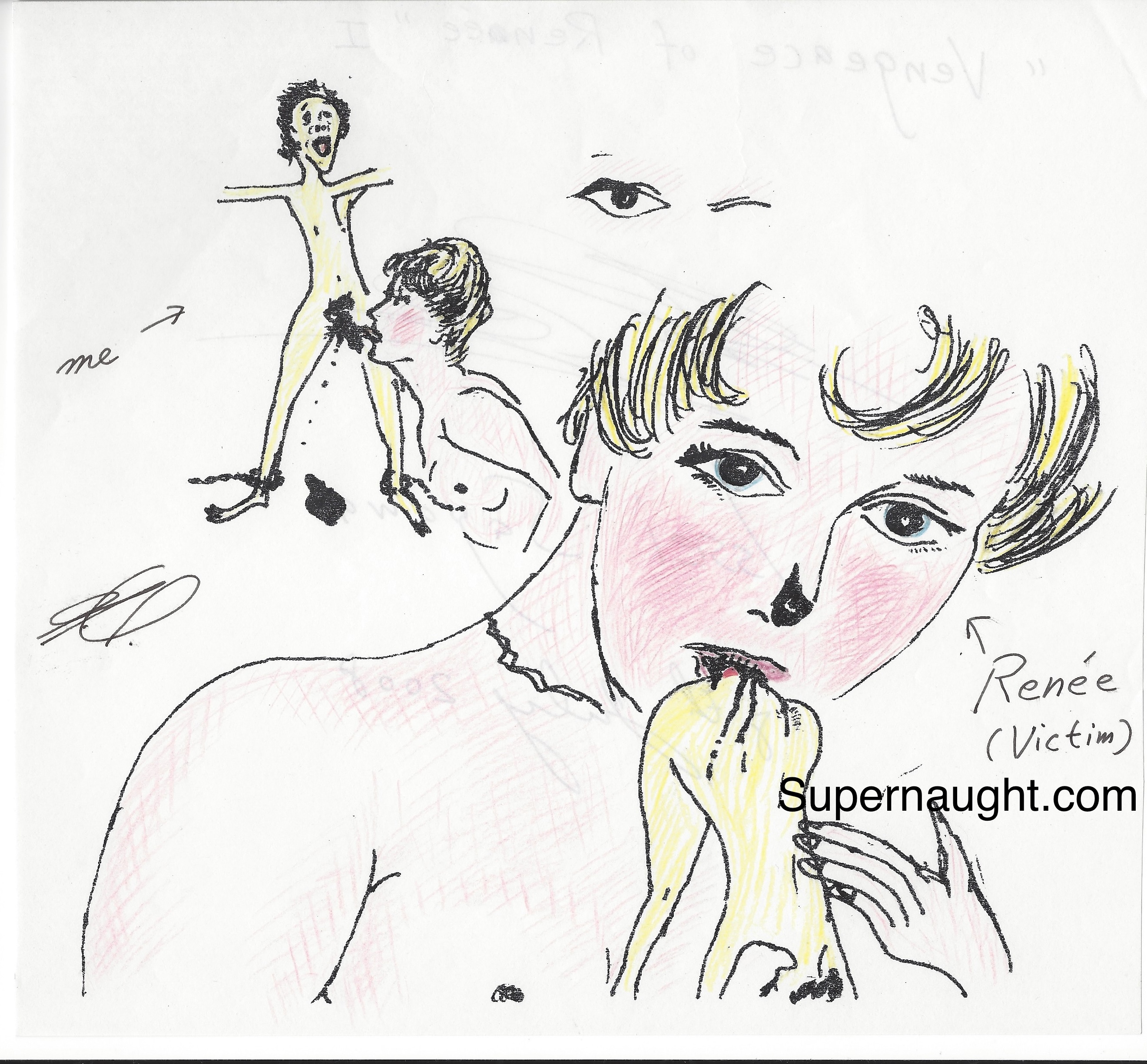 Issei Sagawa Vengeance of Renee Drawing Signed Twice