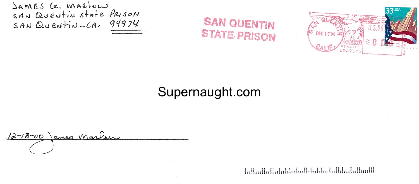 James Marlow Letter and Envelope Set Both Signed image 2