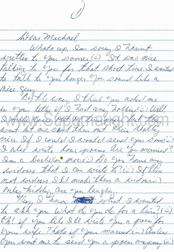 James McElroy One Page Handwritten Letter