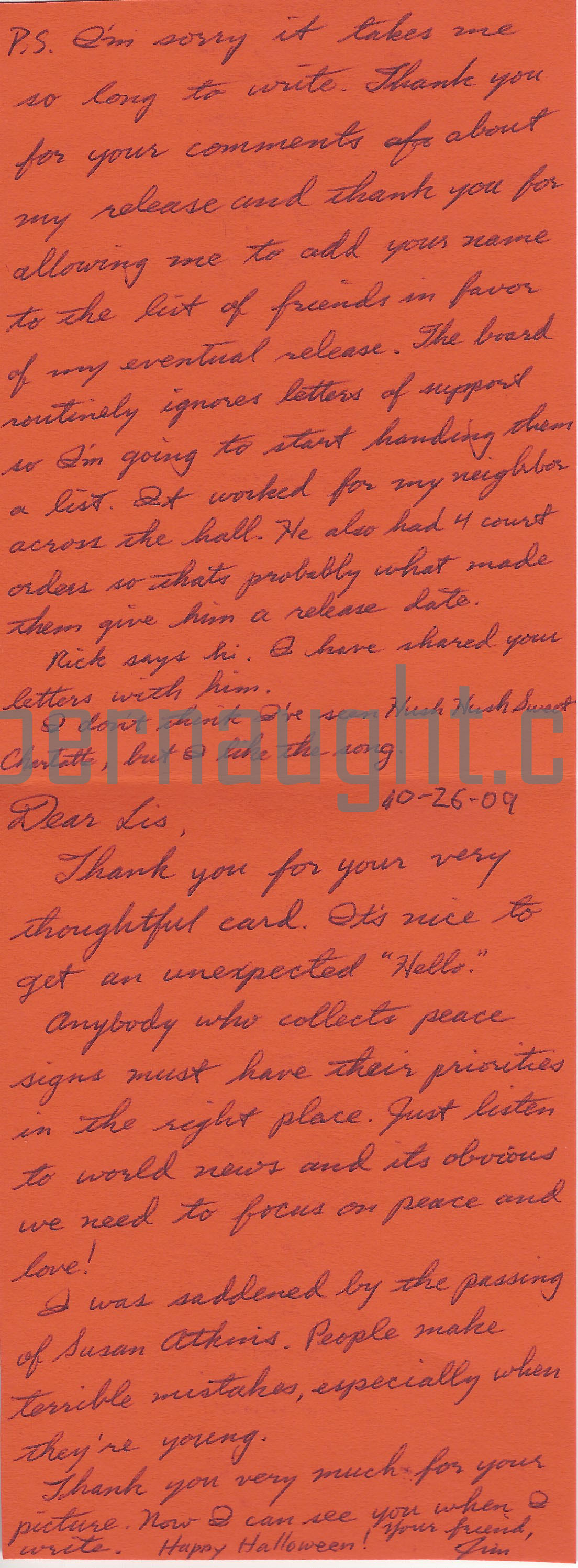 James Schoenfeld Halloween Card Signed with Two Photos and Envelope Set