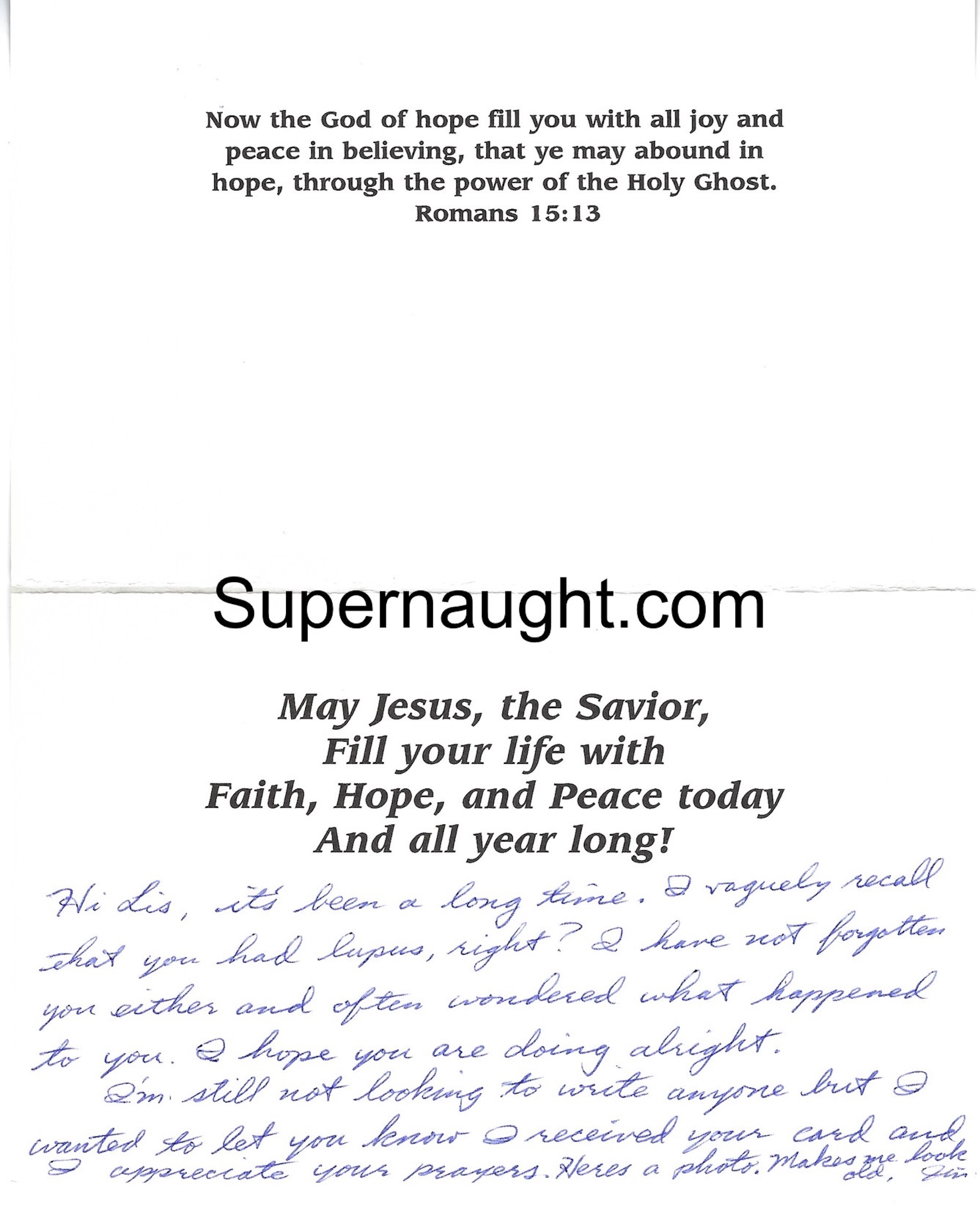 James Schoenfeld Signed Christmas Card with Envelope