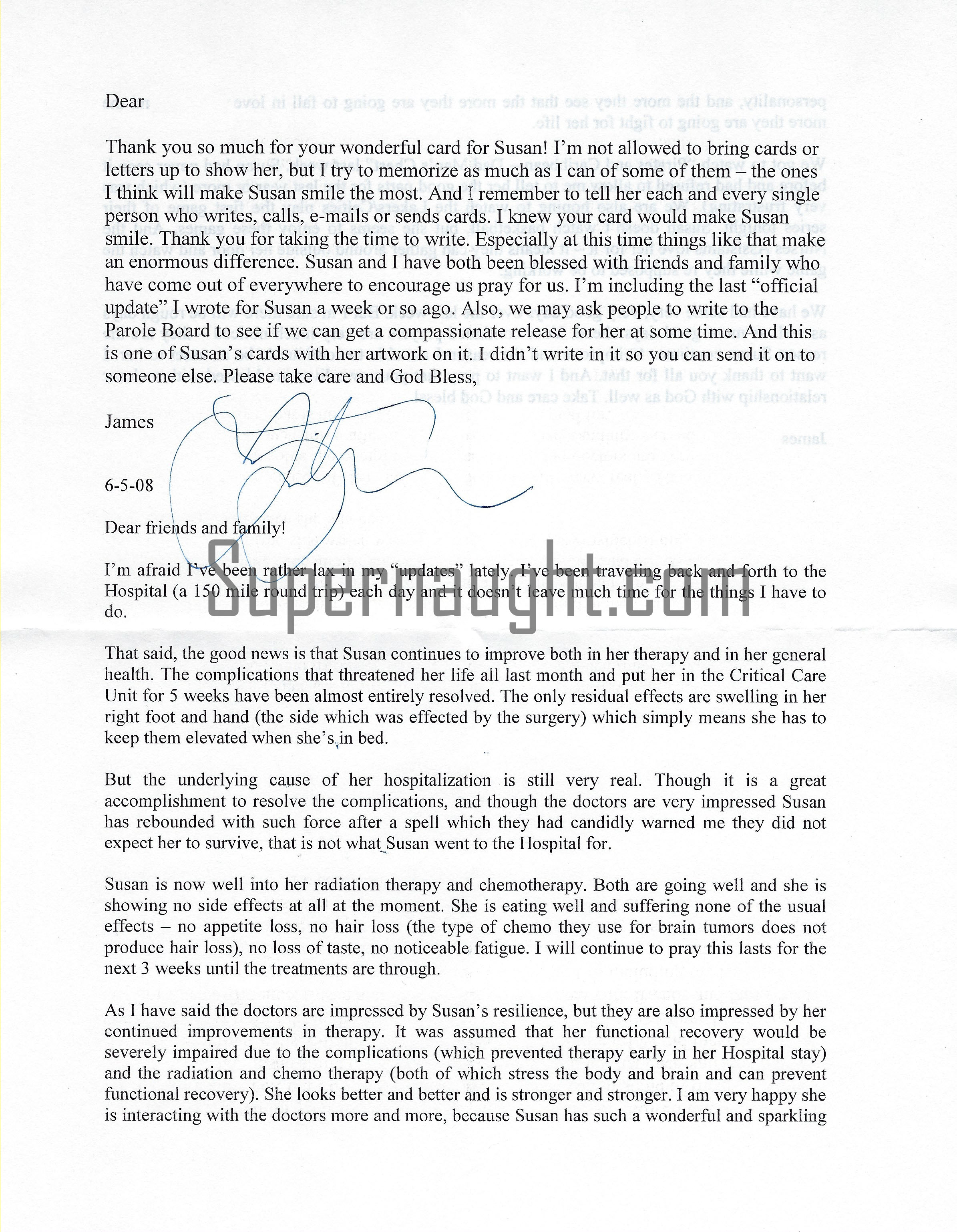James Whitehouse Signed Letter With Envelope And Susan Atkins Greeting Card image 2