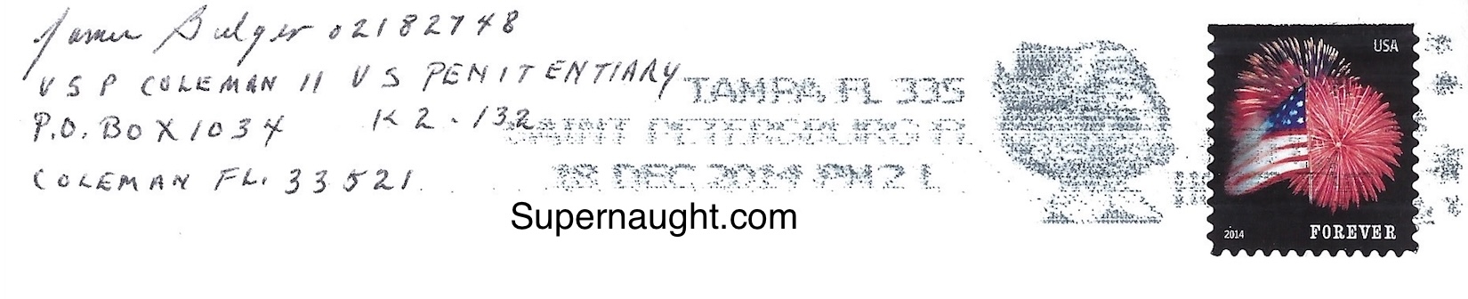 James Whitey Bulger Signed Envelope with Juror Thoughts image 3