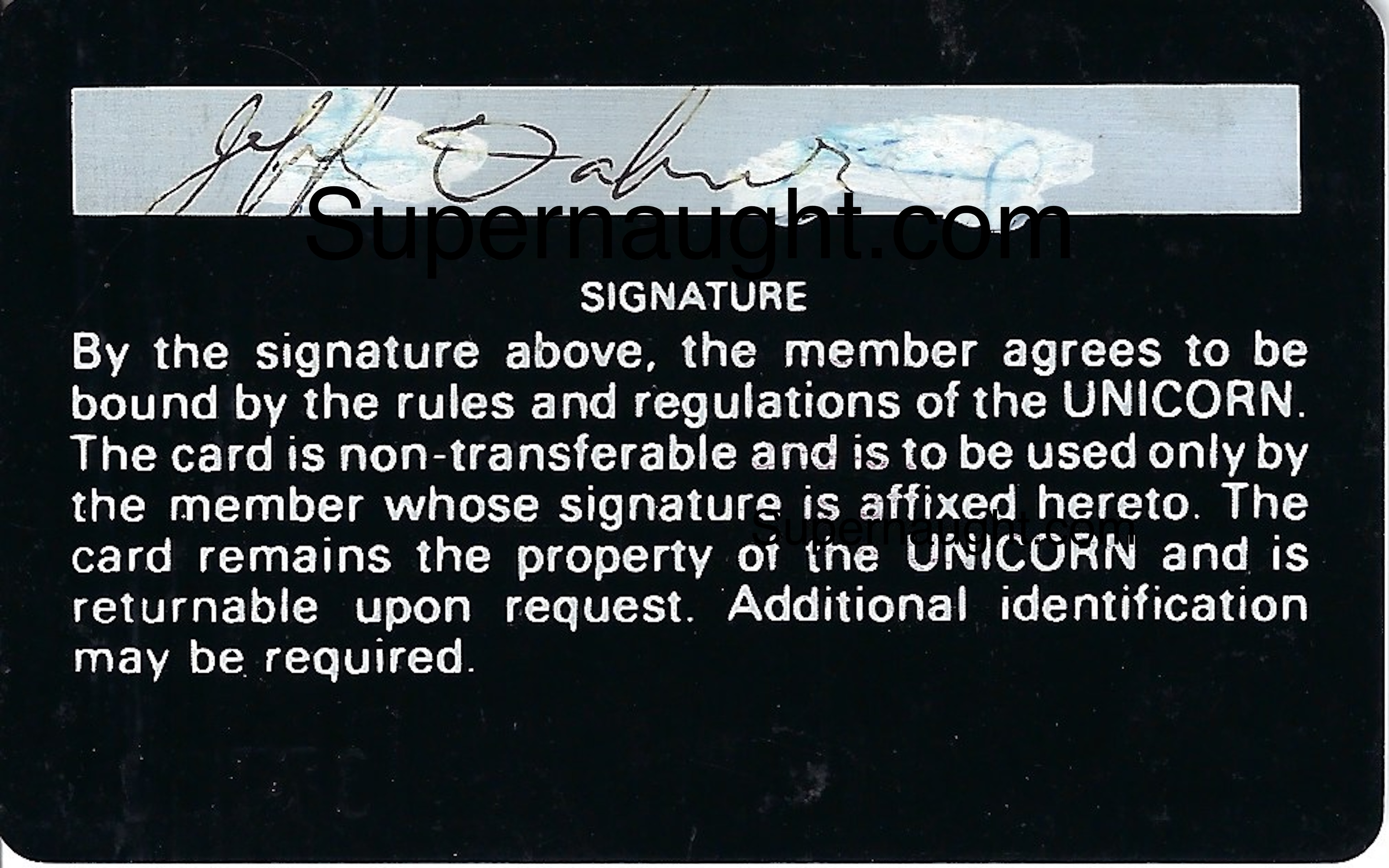 Jeffrey Dahmer Bathhouse Membership Card Signed image 2
