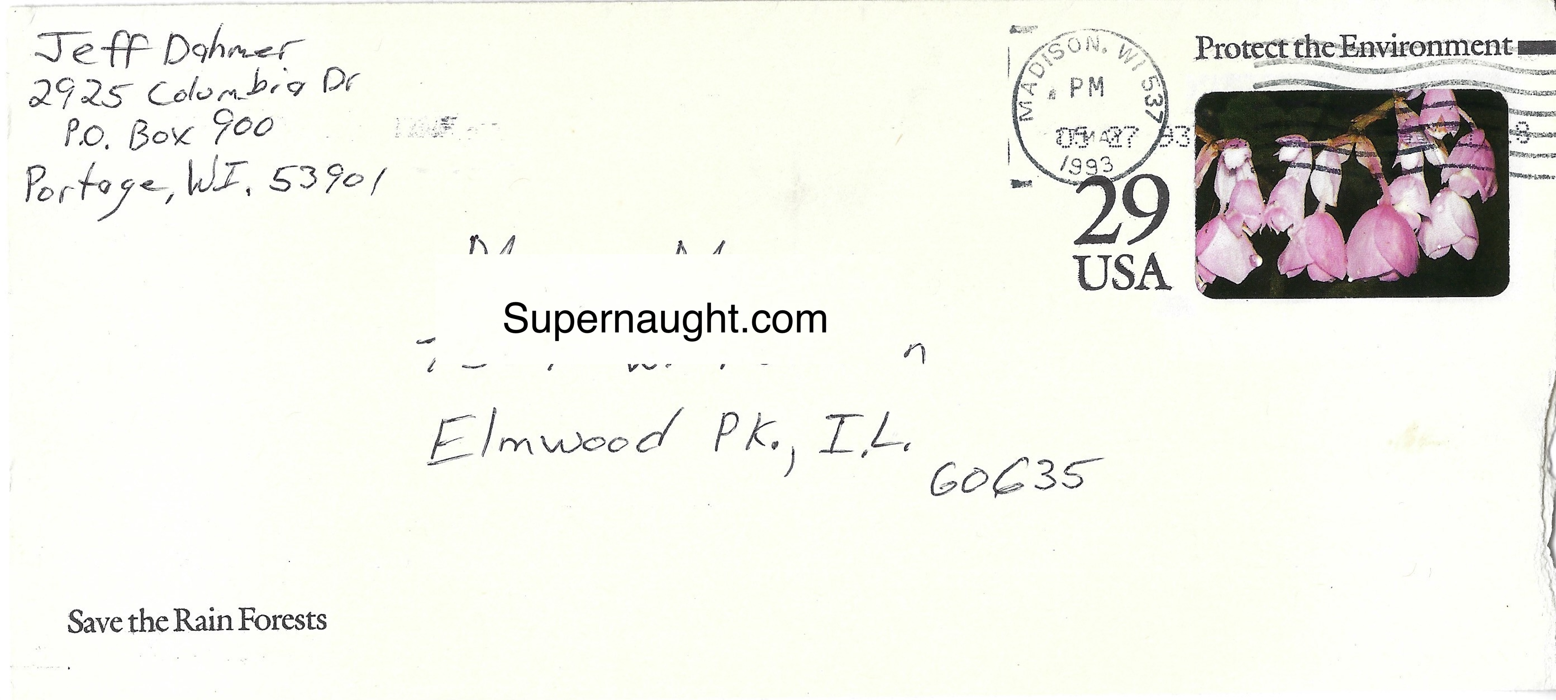Jeffrey Dahmer Signed Envelope
