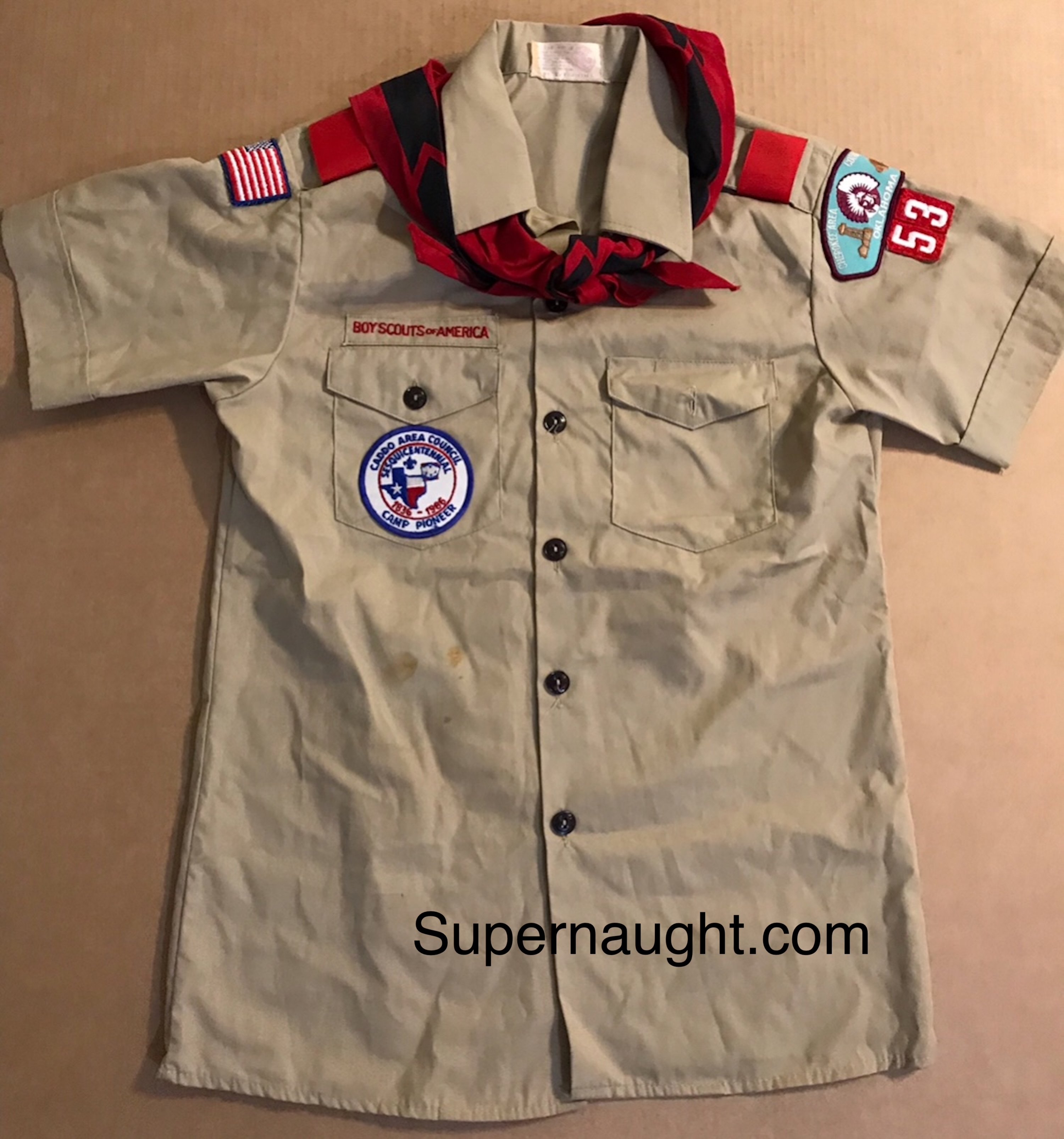 Jeremy Jones Childhood Boy Scout Uniform with Badges
