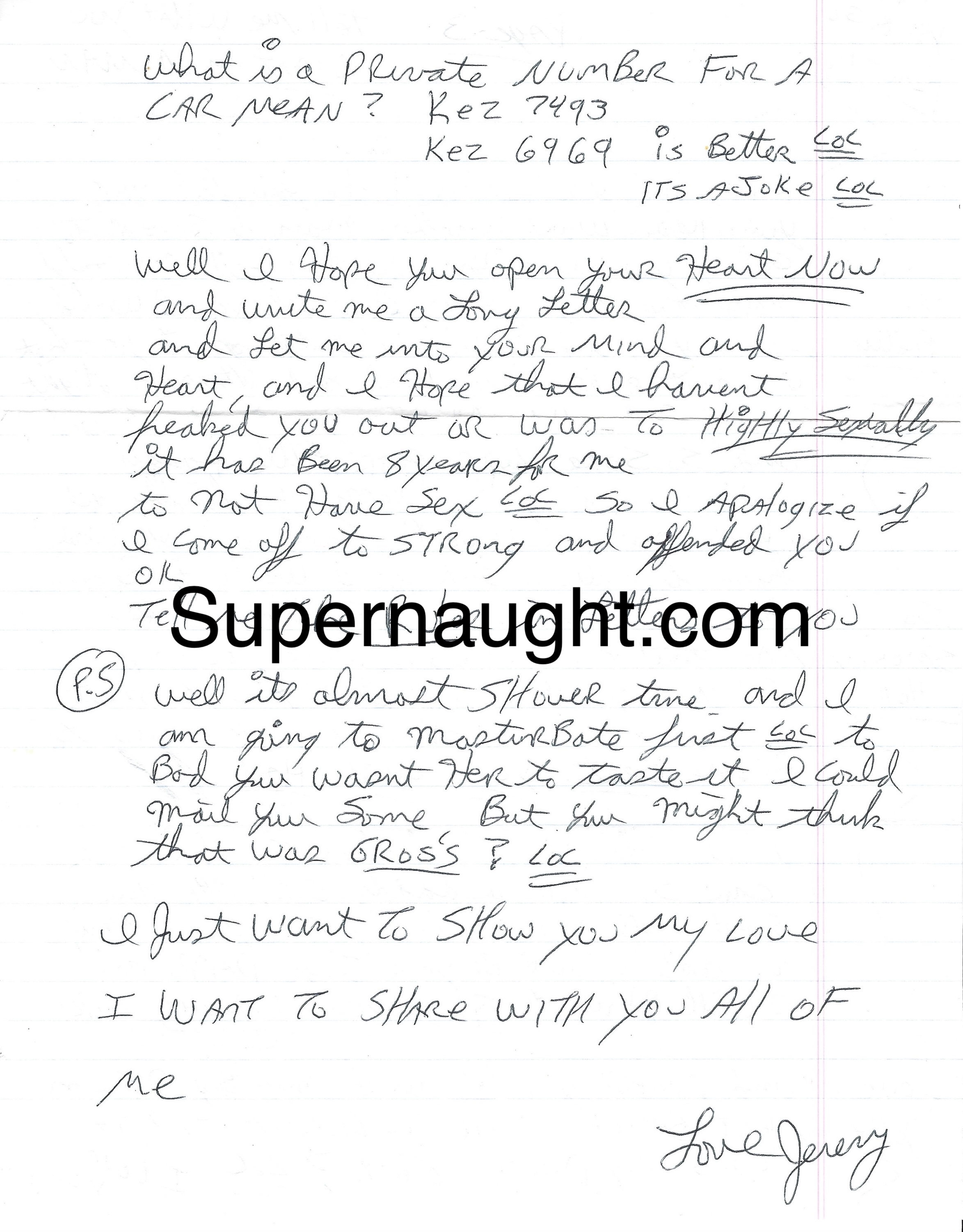 Jeremy Jones Fiancee Sex Letter and Envelope Set Both Signed image 3