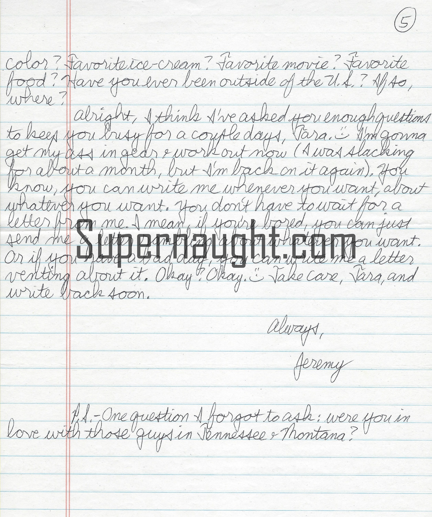 Jeremy Strohmeyer Five Page Letter and Envelope Set Signed image 5