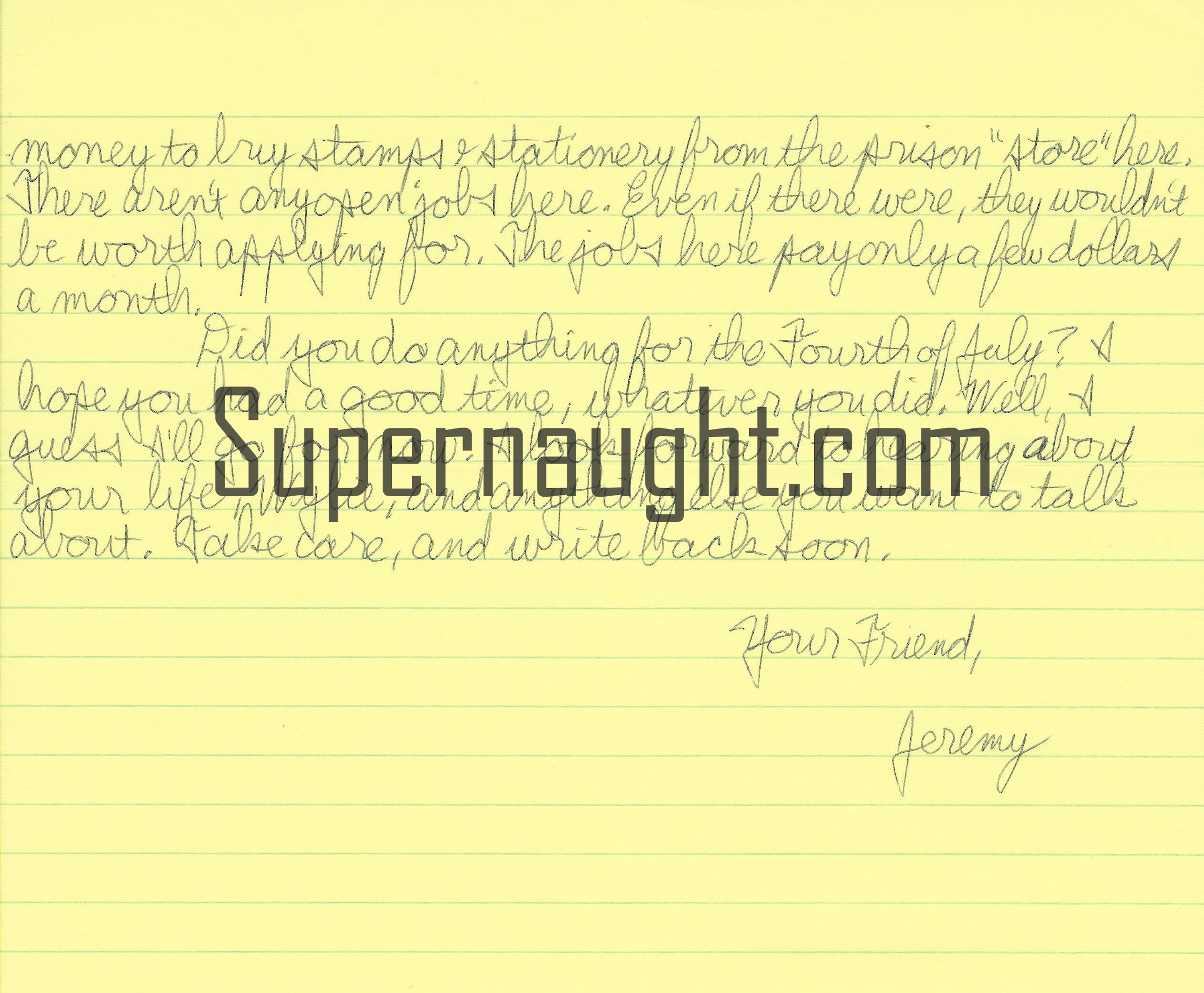 Jeremy Strohmeyer Signed Letter and Envelope Set image 3
