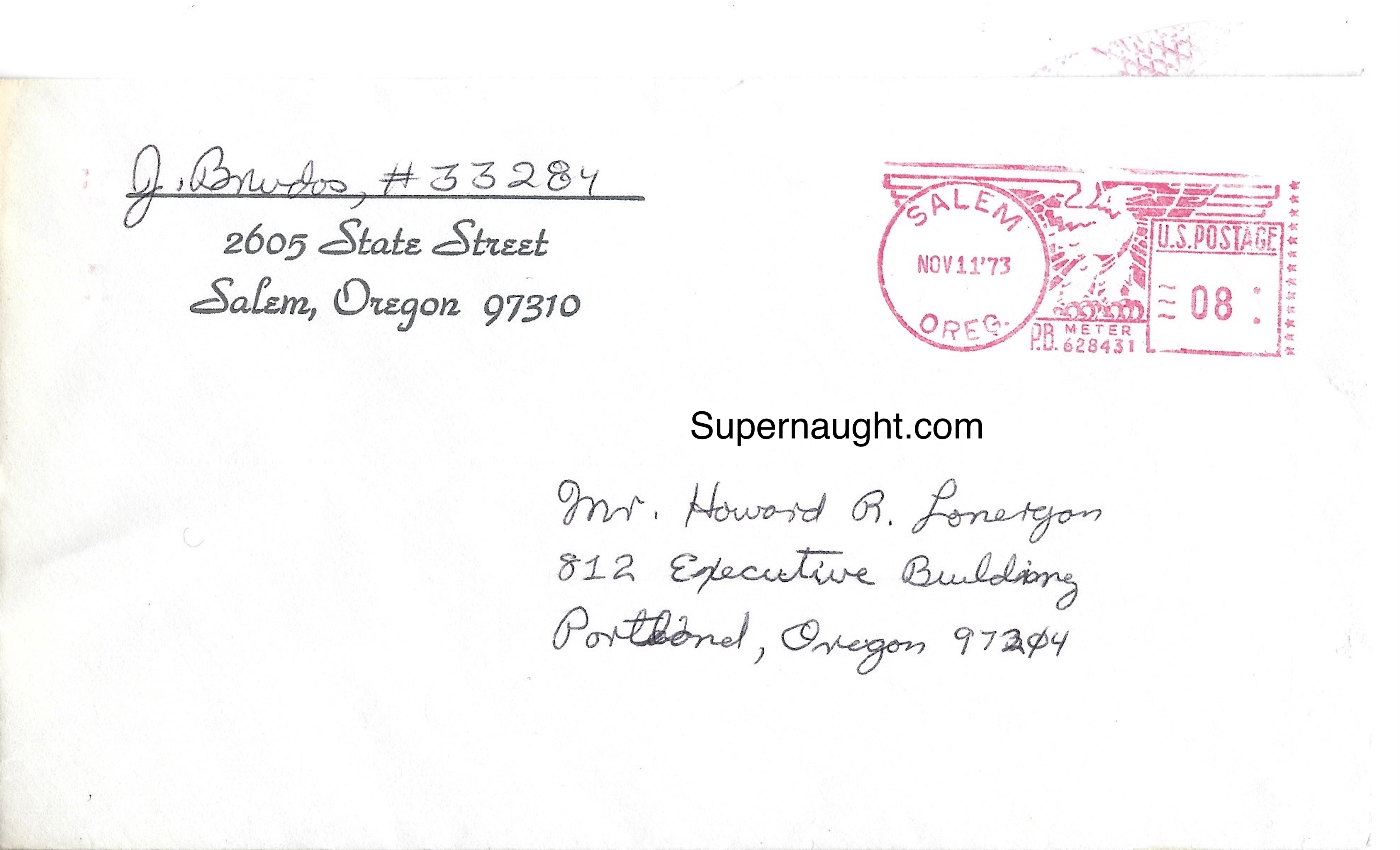 Jerry Brudos 1973 Letter and Envelope to His Attorney Both Signed image 2