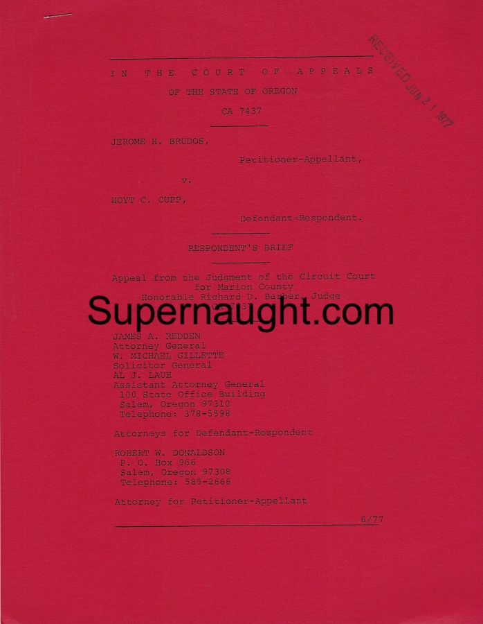 Jerry Brudos 1977 Attorney Letter Legal Brief and Envelope Set image 2