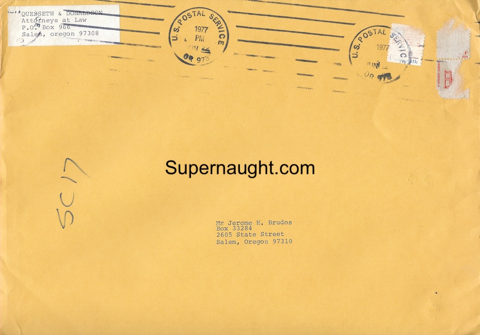 Jerry Brudos 1977 Attorney Letter Legal Brief and Envelope Set image 3