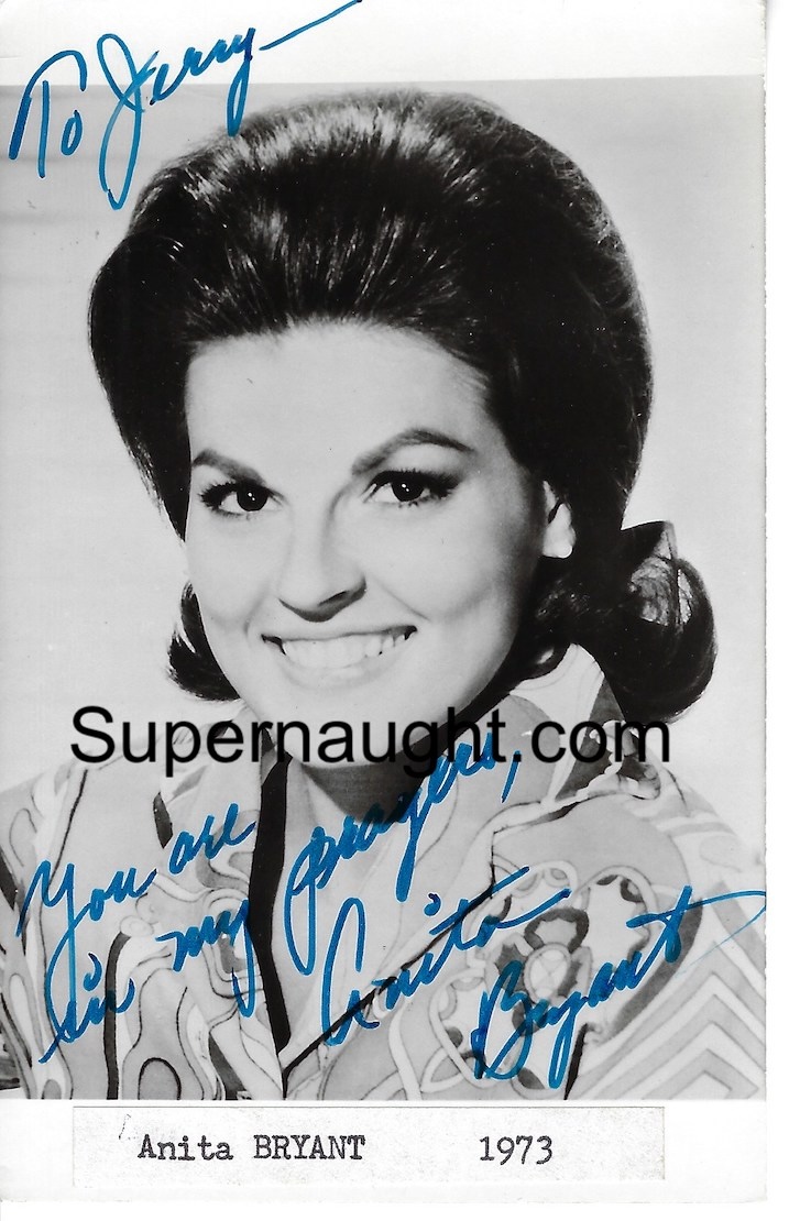 Jerry Brudos Anita Bryant Signed Photo