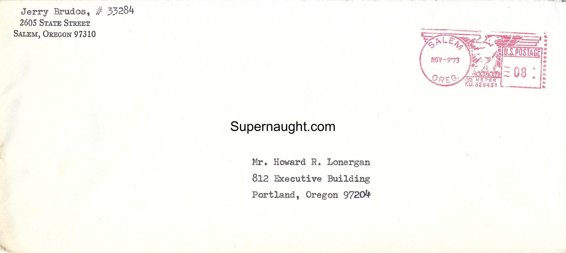 Jerry Brudos Attorney Letter and Envelope image 2
