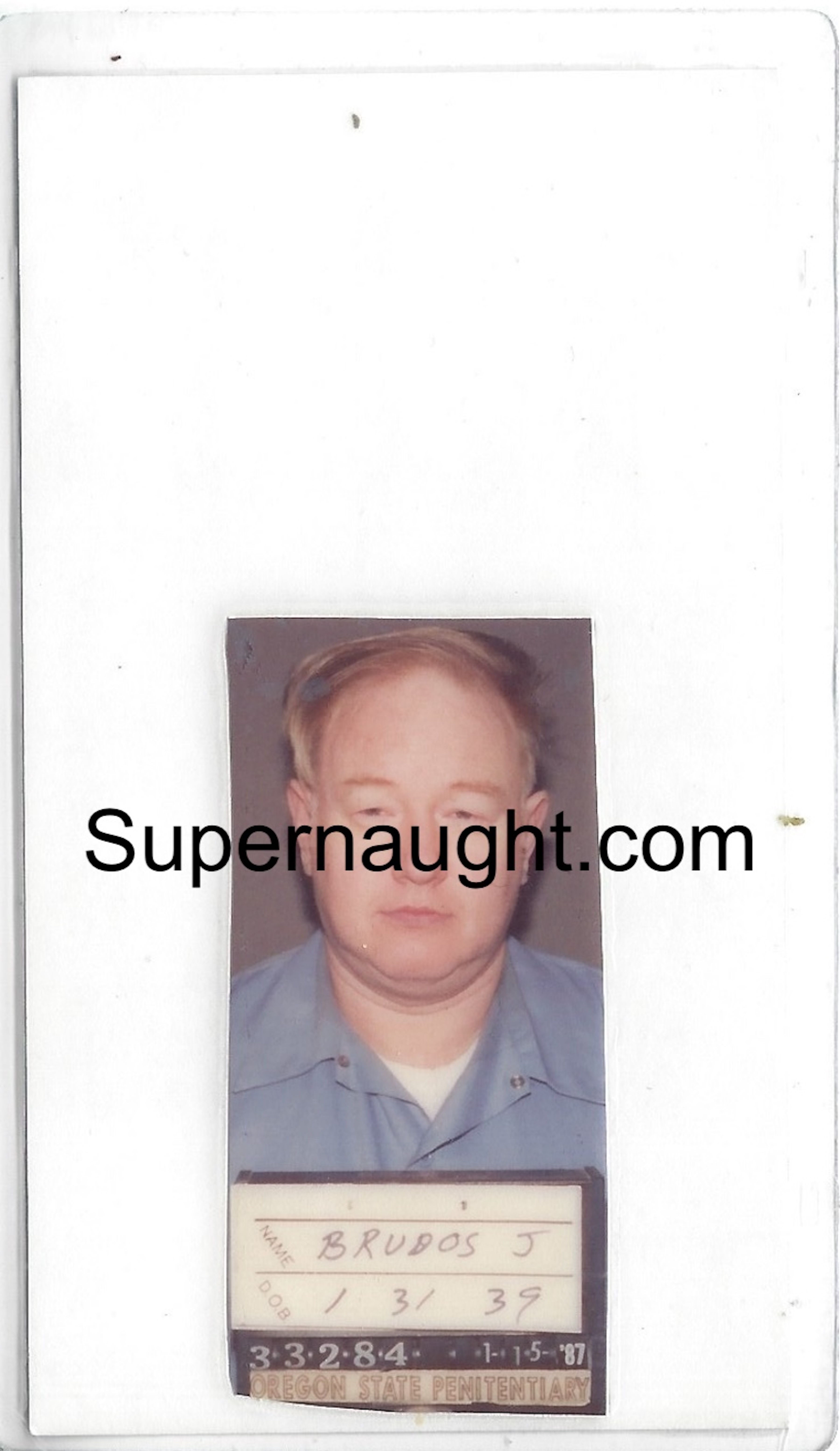 Jerry Brudos Diet Card with Photo