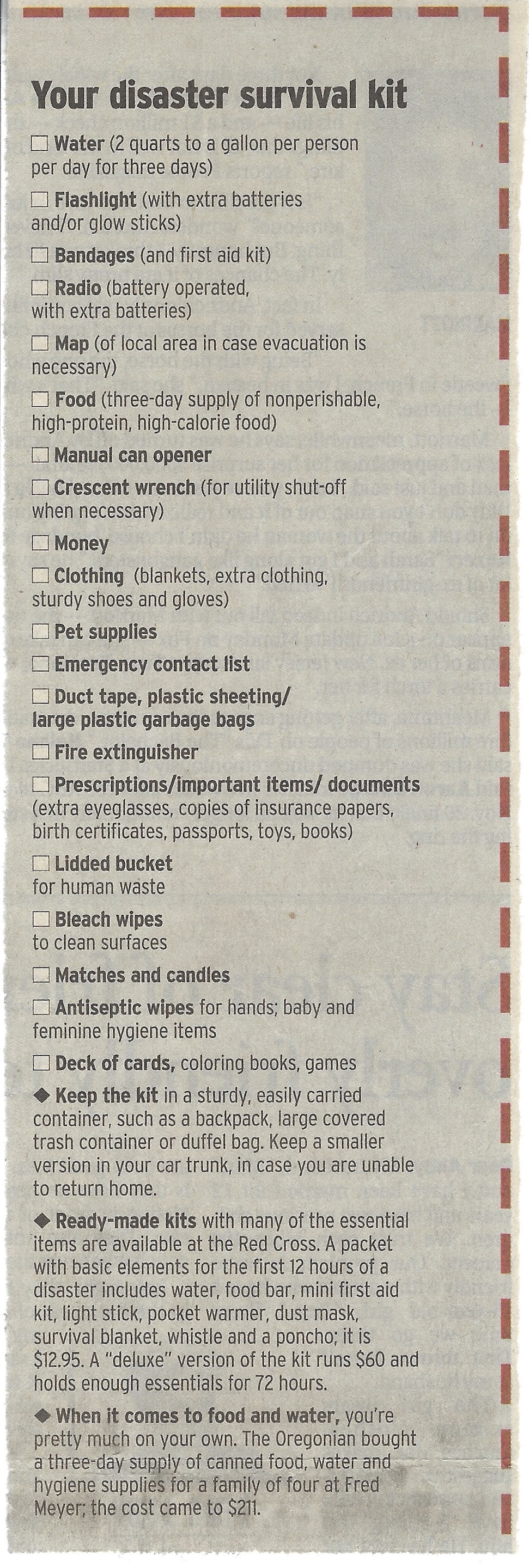 Jerry Brudos Disaster Survival Kit List