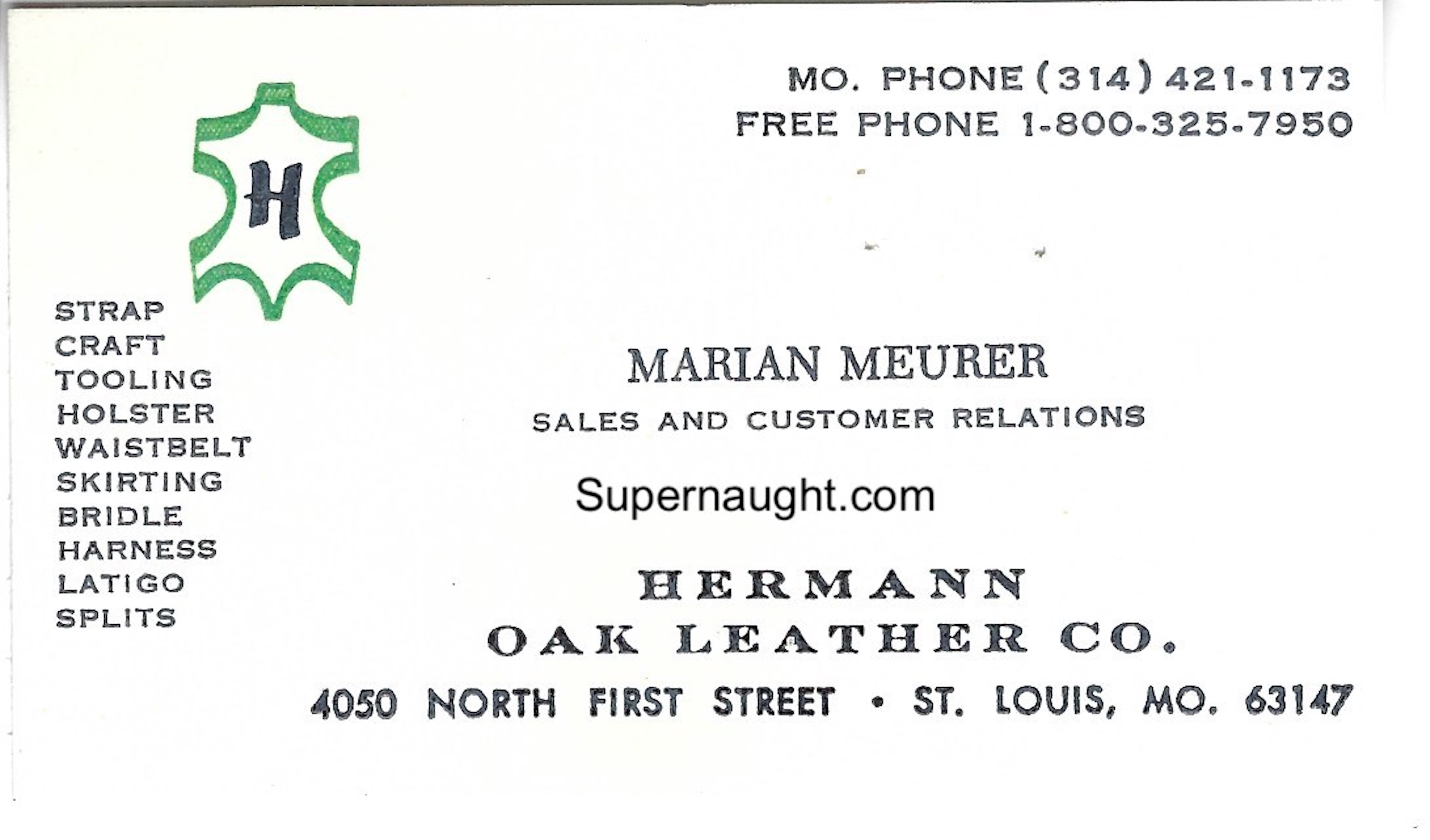 Jerry Brudos Hermann Oak Leather Business Card