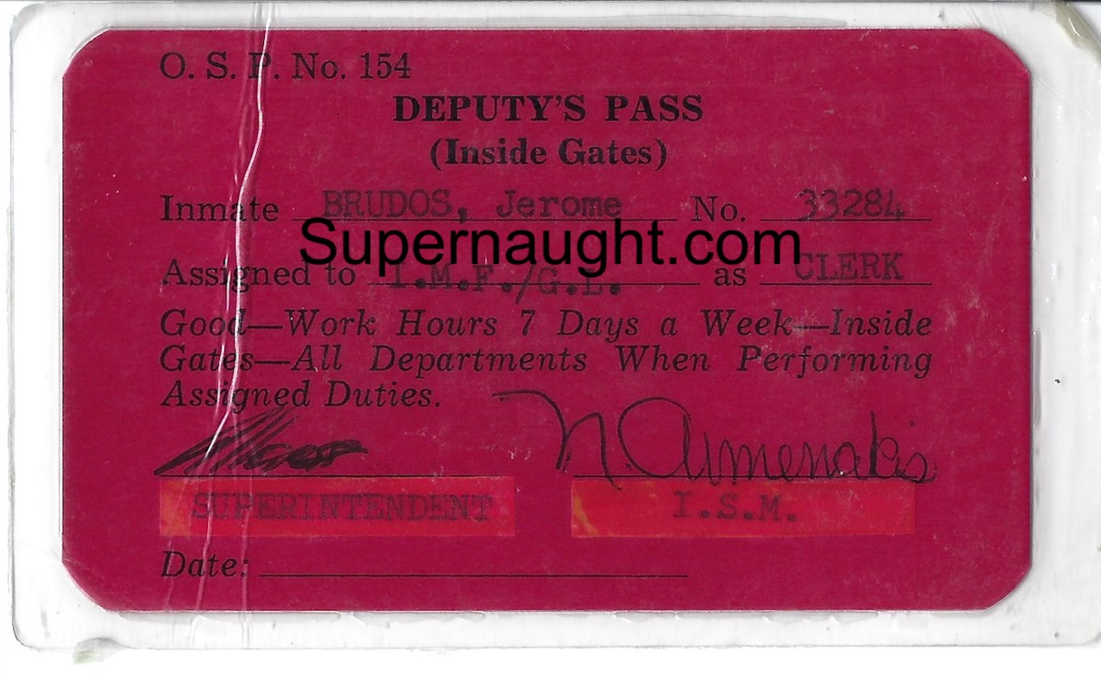 Jerry Brudos Photo ID Pass image 2