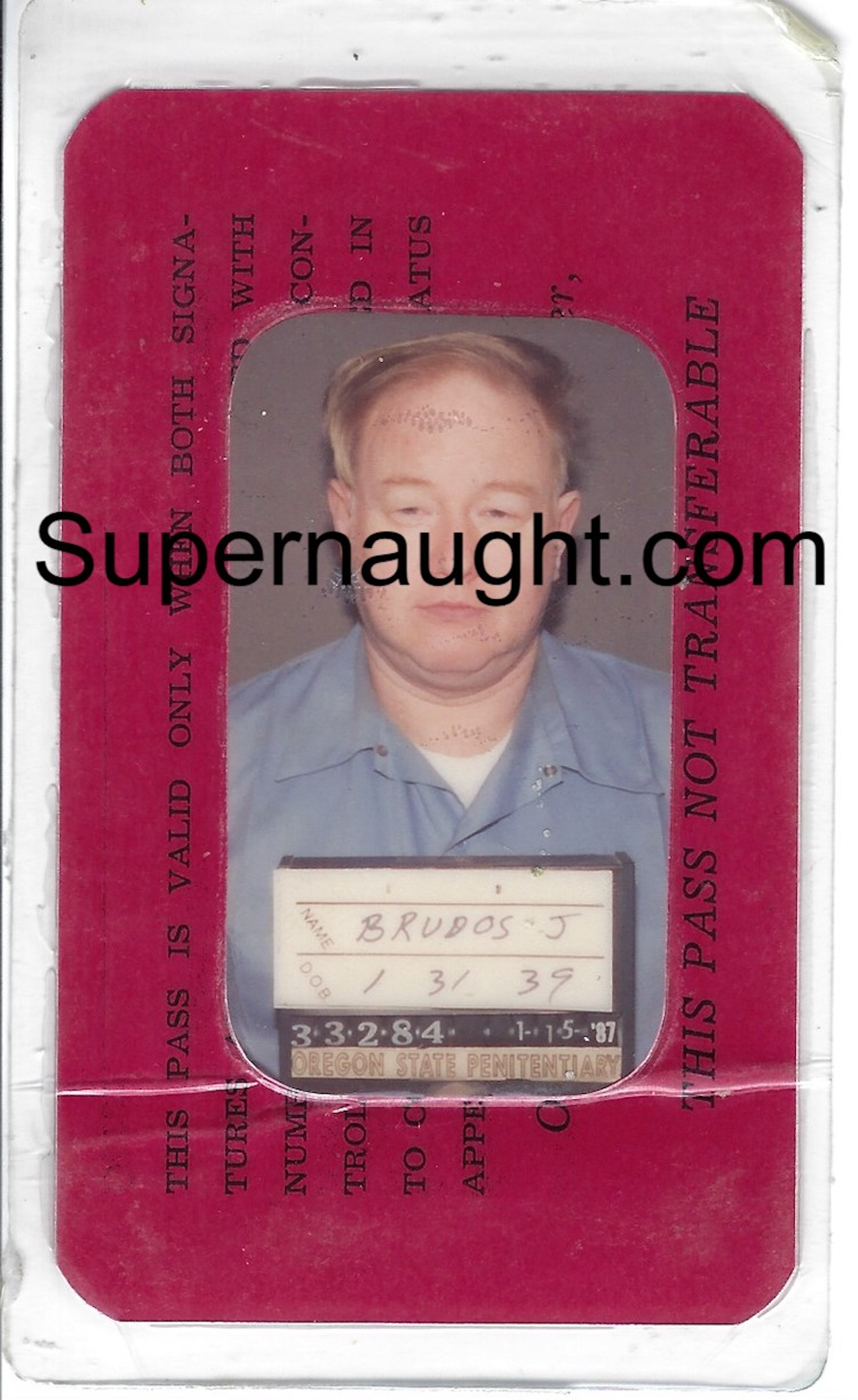 Jerry Brudos Photo ID Pass