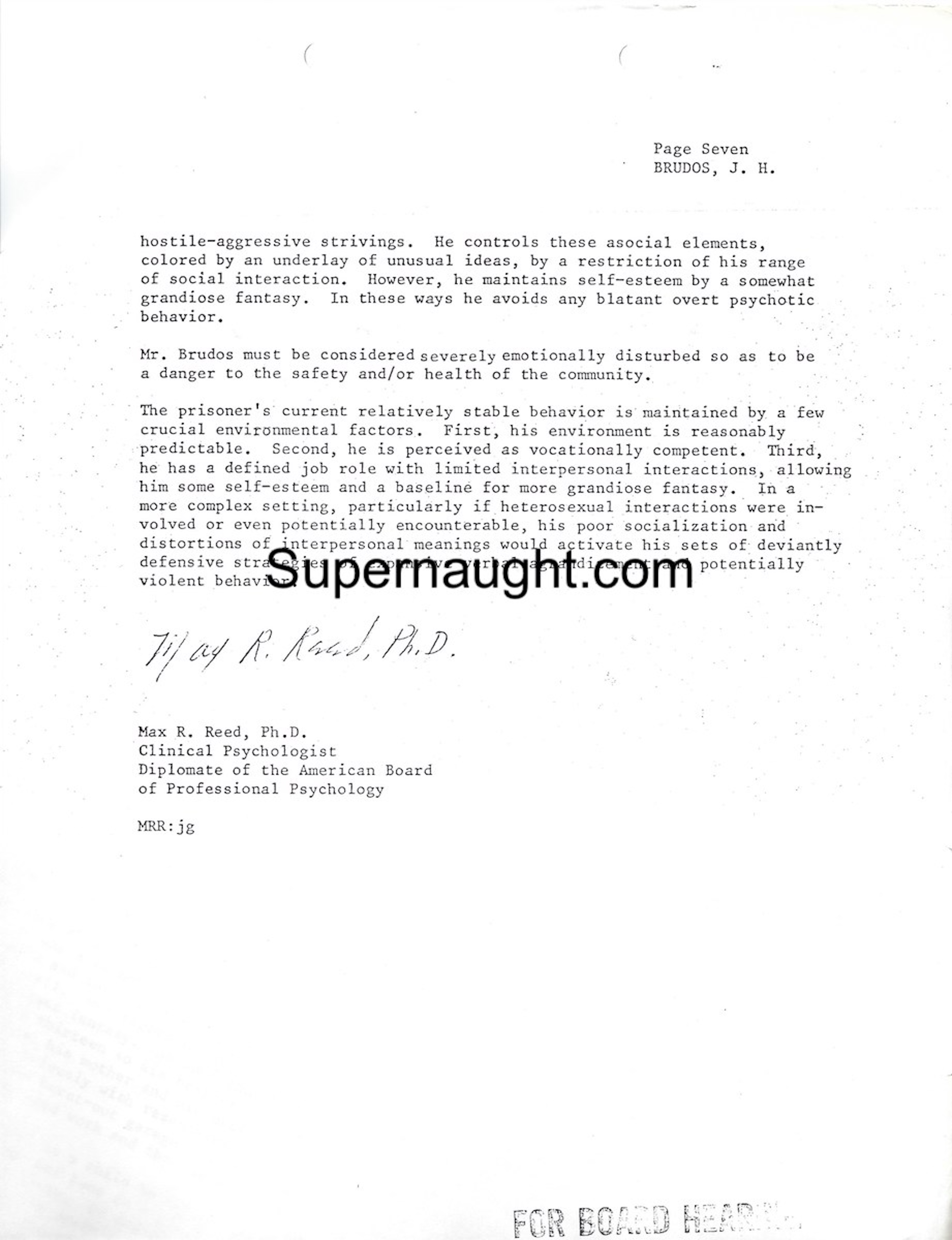 Jerry Brudos Psychological Assessment 1985 image 2