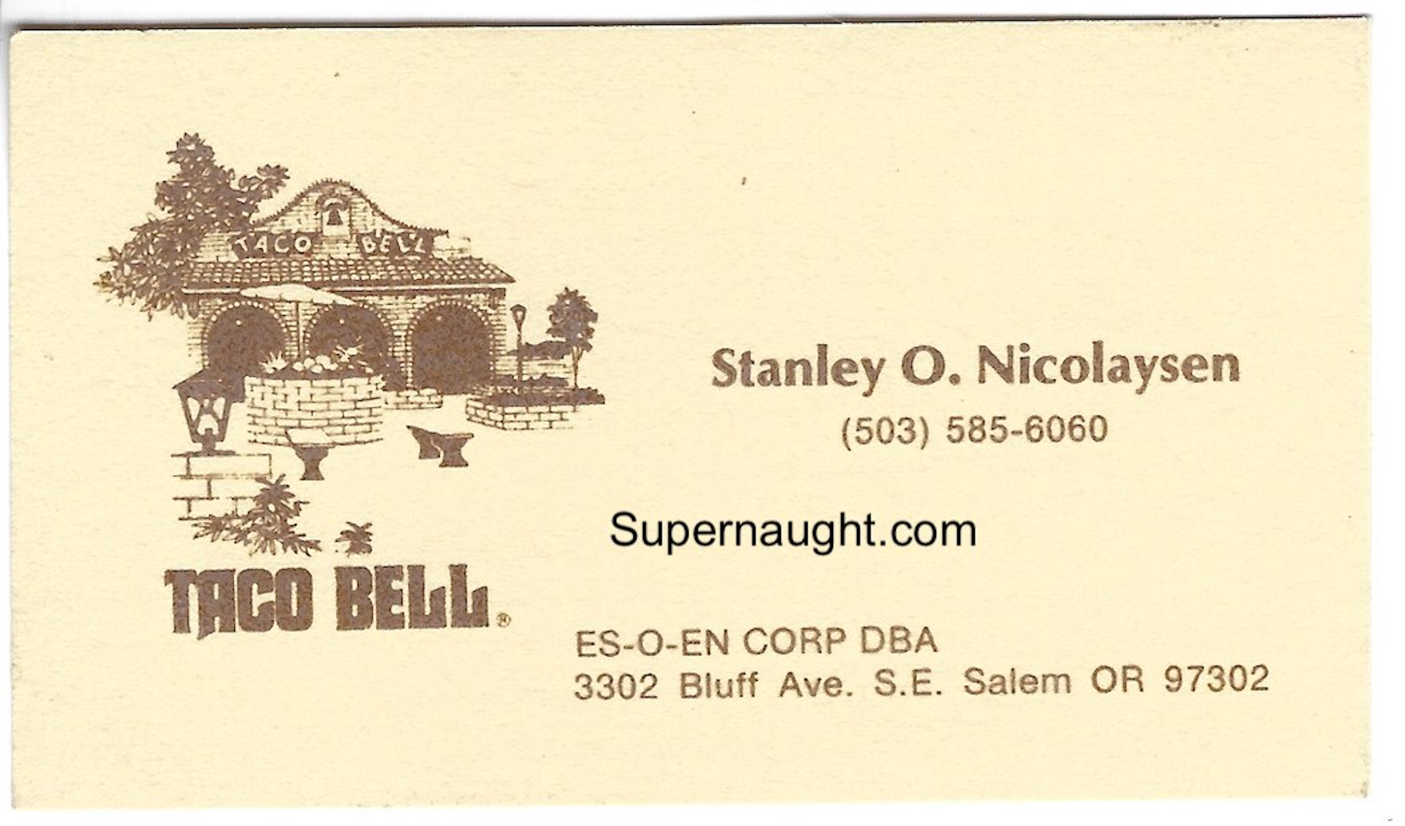 Jerry Brudos Taco Bell Business Card