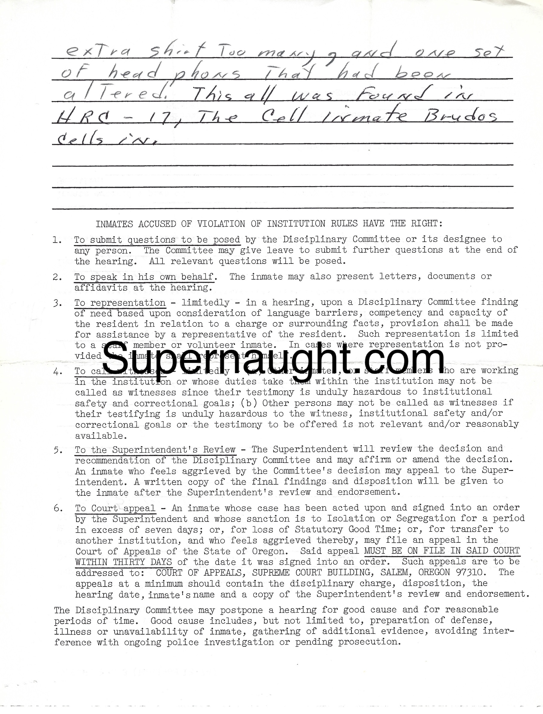 Jerry Brudos Violation of Institution Rules 1977 image 2