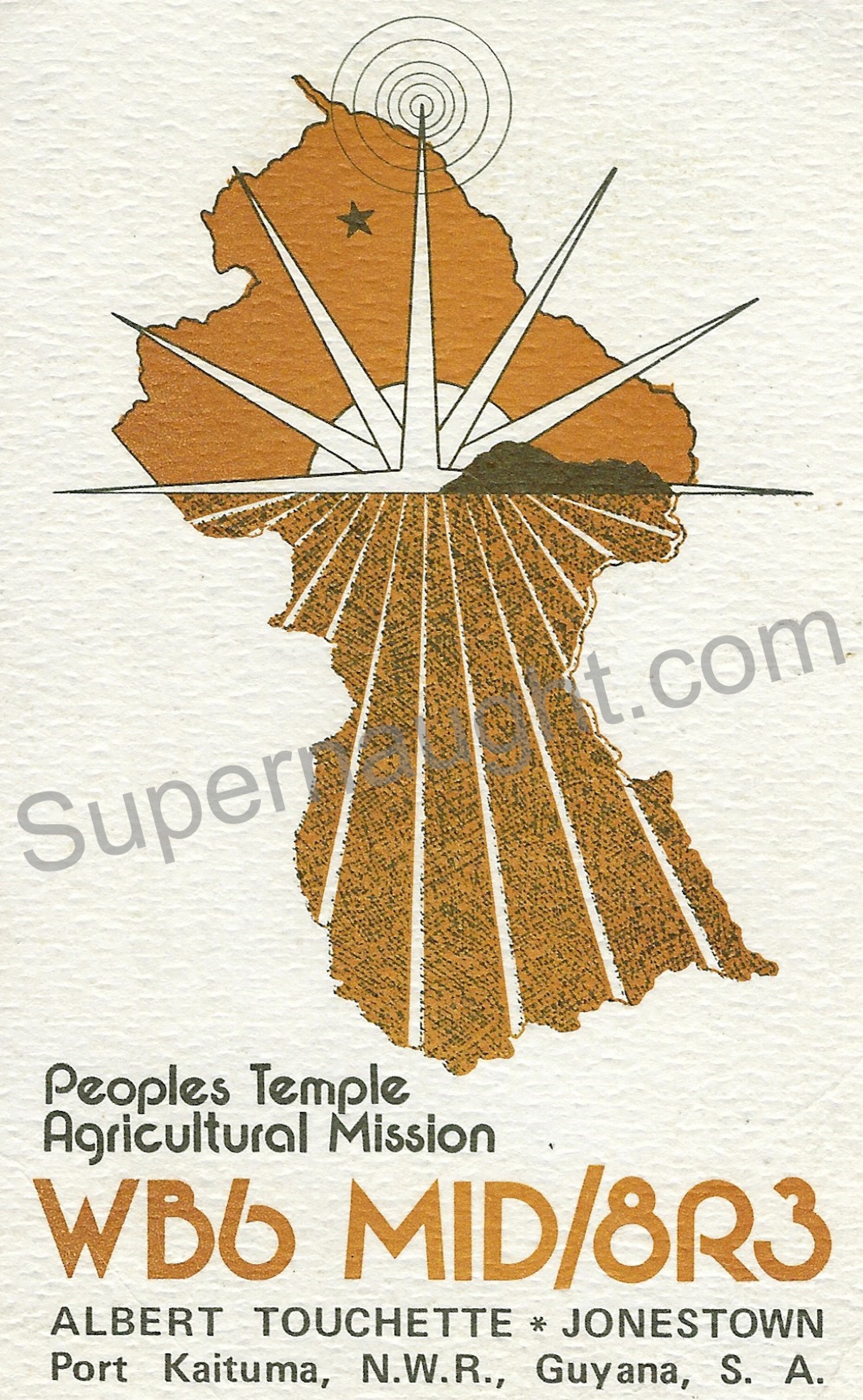 Jim Jones Signed Card with Envelope Set Guyana 1978 image 3