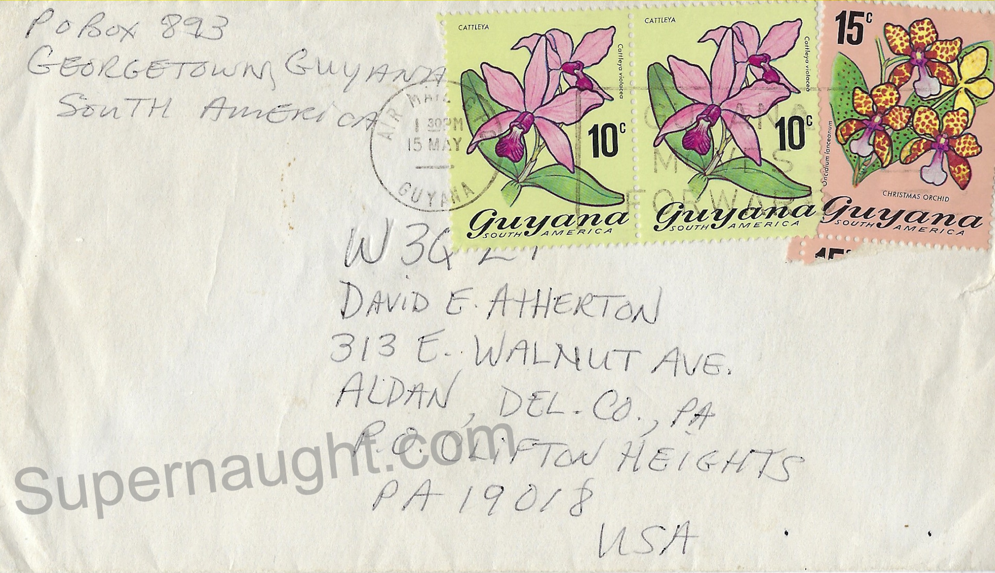 Jim Jones Signed Card with Envelope Set Guyana 1978 image 2