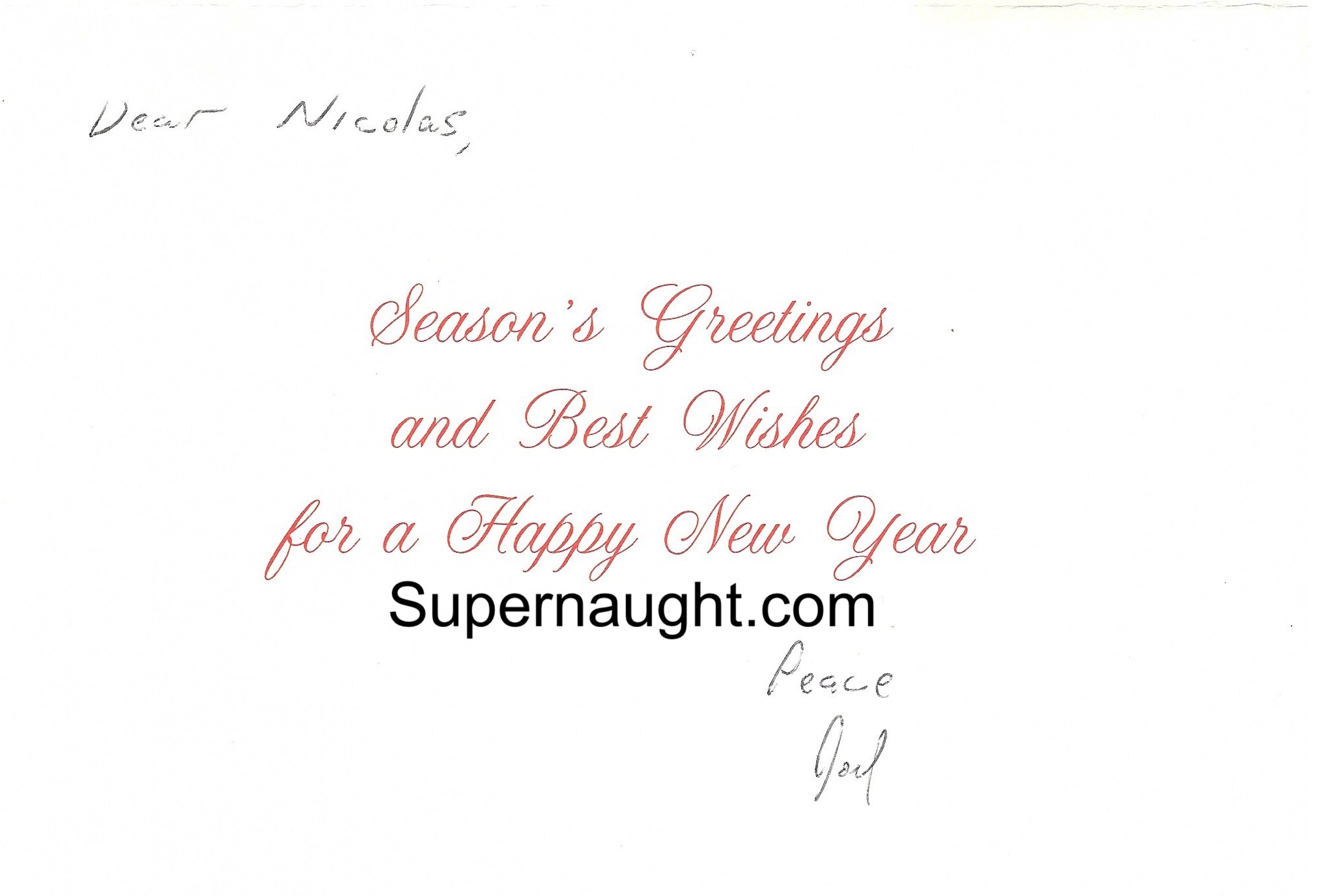 Joel Rifkin Card and Envelope Set Both Signed