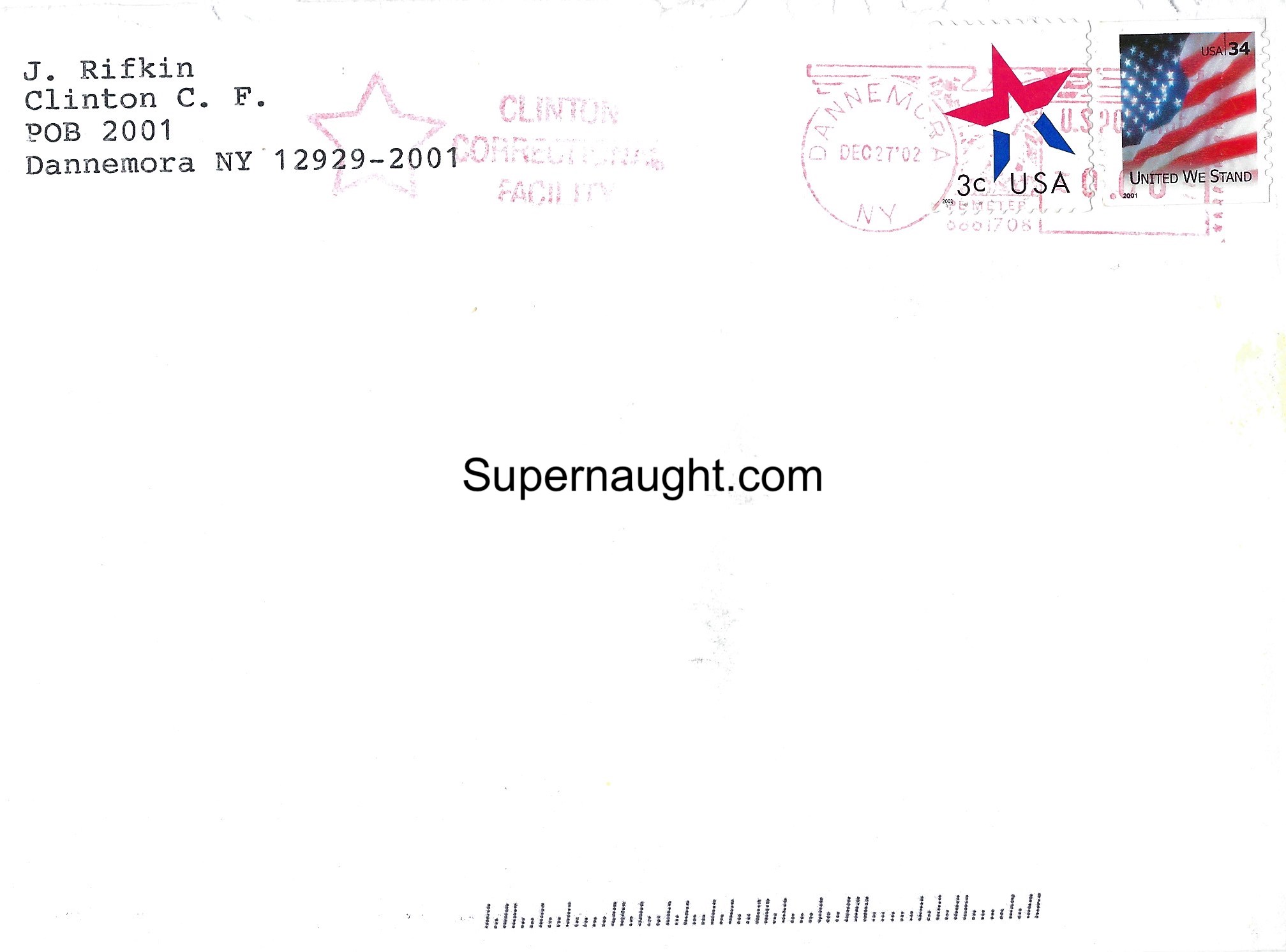 Joel Rifkin Christmas Card and Envelope image 2