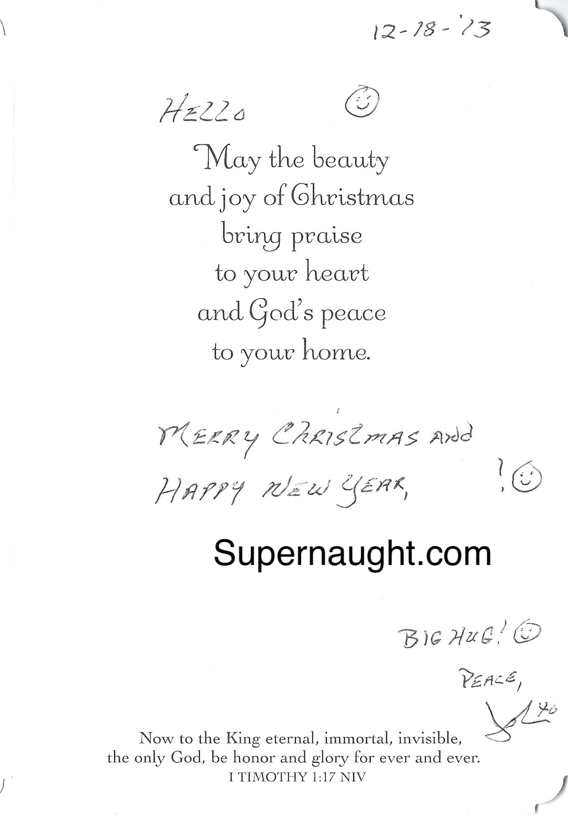 John Collins Signed Christmas Card with Letter Envelope image 4