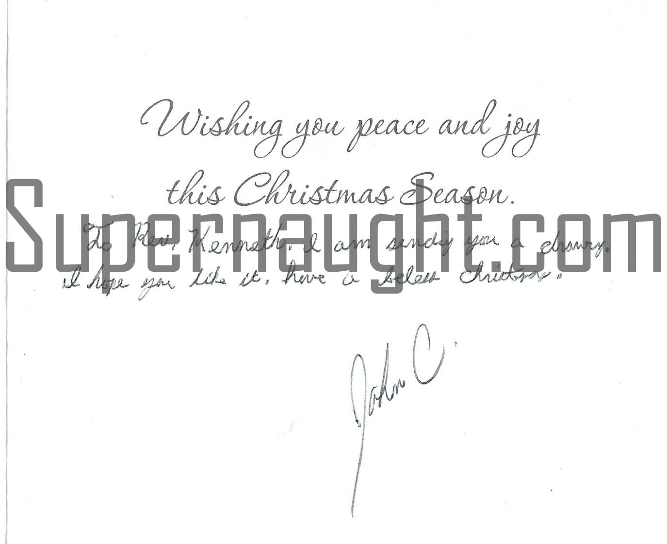 John Couey Christmas Card and Envelope Set Signed