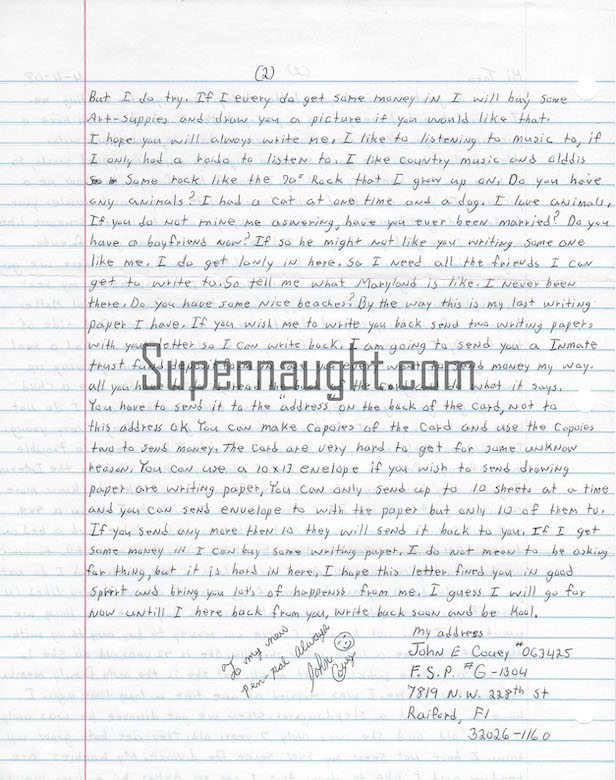 John Couey Letter and Envelope Set Both Signed image 2