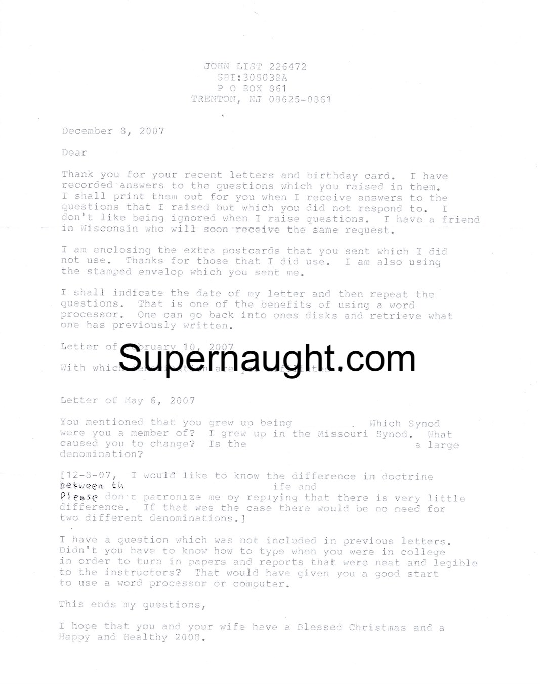 John List Letter Signed Twice with Envelope Set image 2