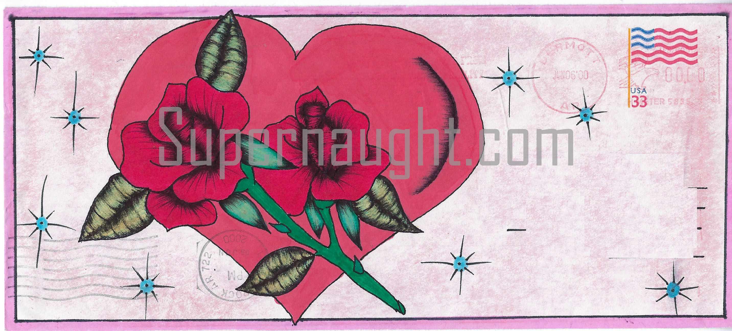 John Mark Byers Letter And Envelope Artwork Set Both Signed